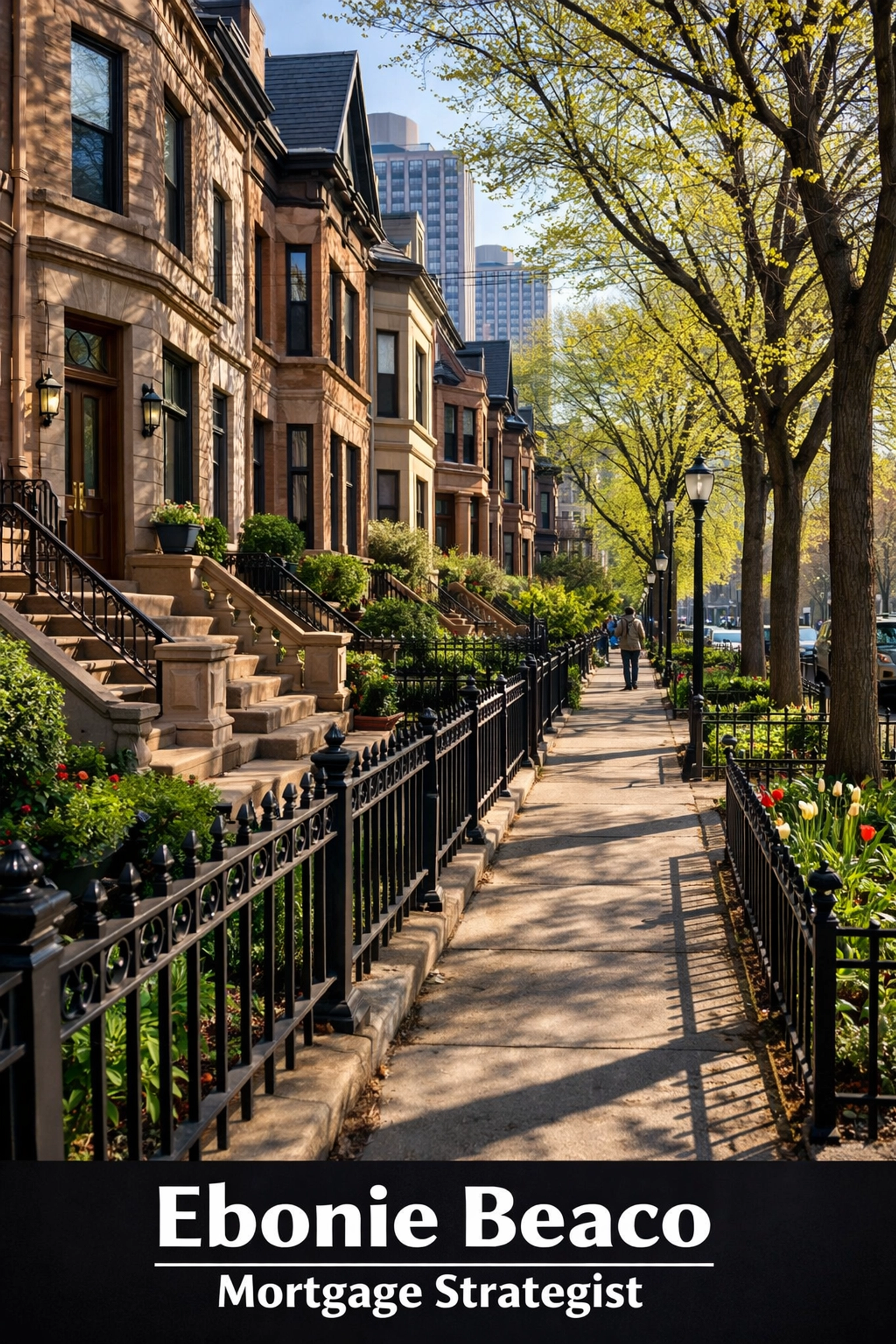 Historic Chicago brownstone neighborhood in spring showing stable real estate market opportunities in the Midwest.