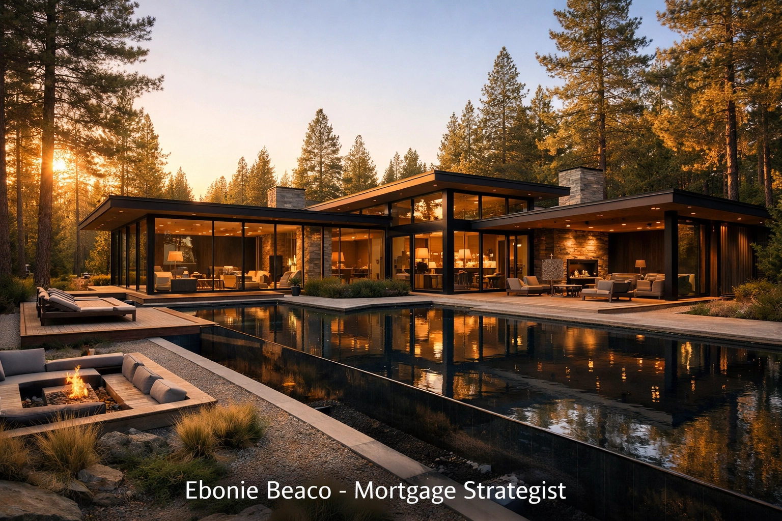 Modern residential home in a serene forest setting representing patient real estate investment strategies.