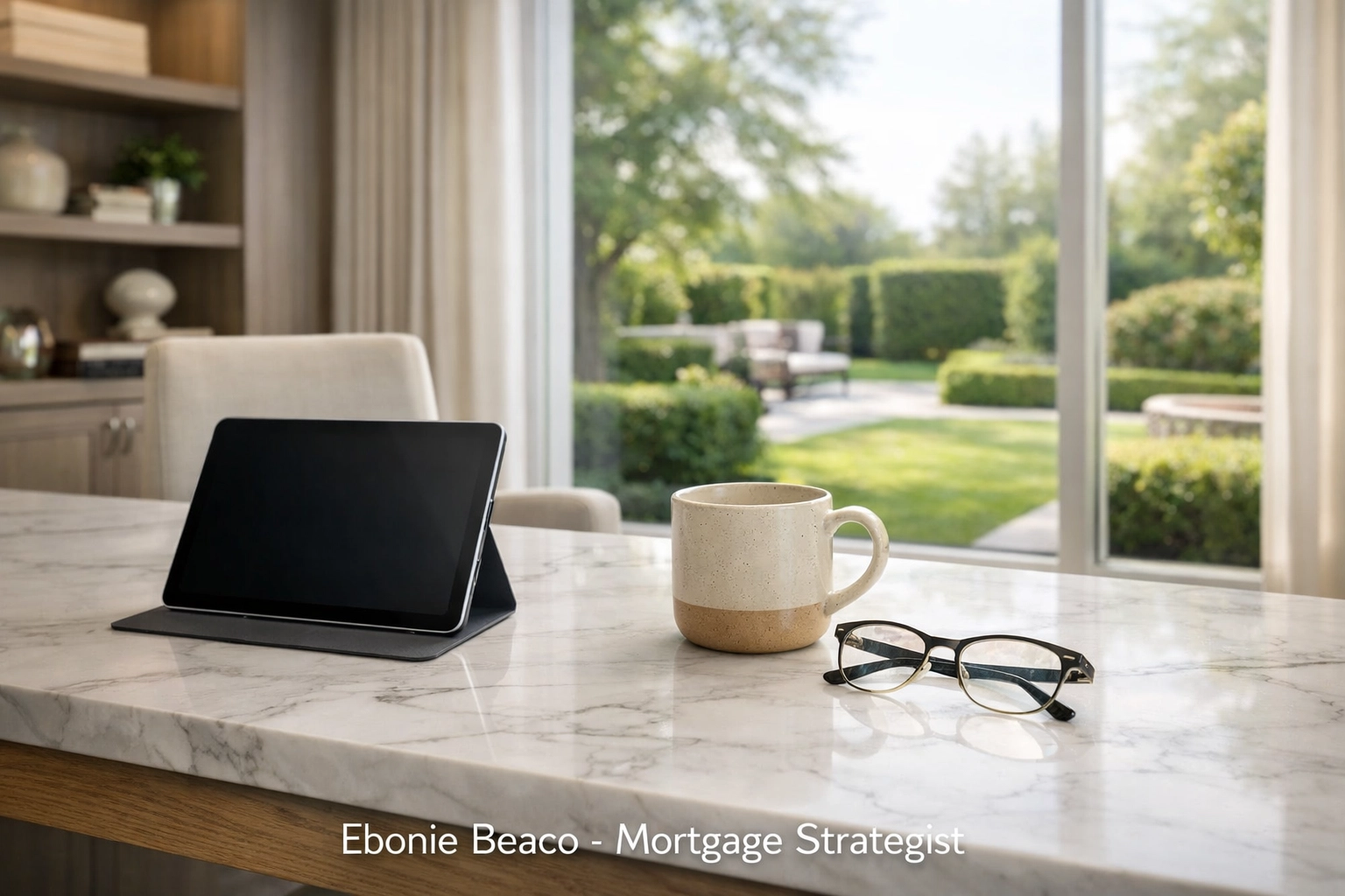 Sophisticated home office interior representing a successful mortgage strategy for self-employed buyers in Georgia.