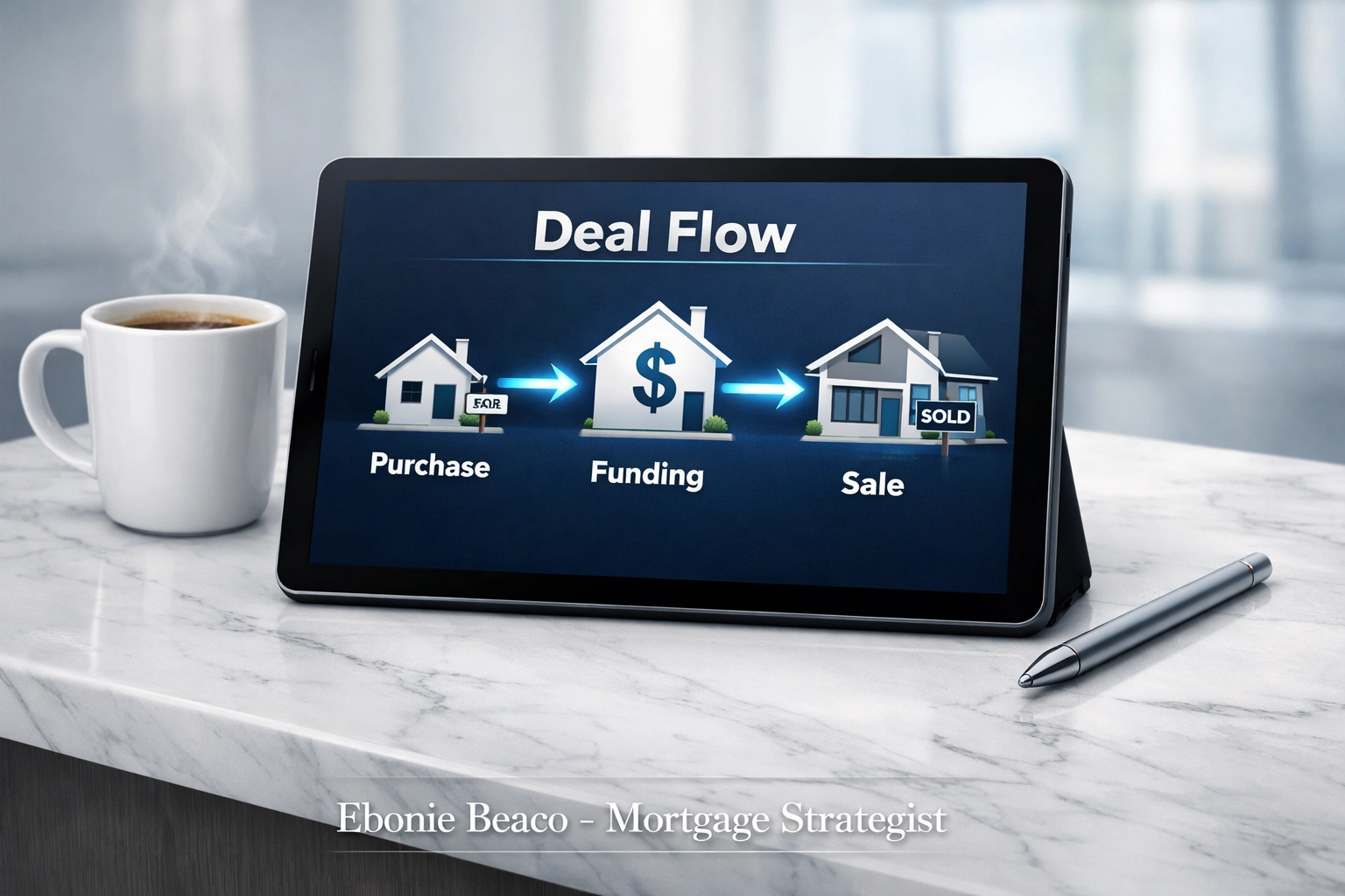 Visual breakdown of Missouri real estate deal flow from initial purchase to bridge loan funding and final sale.