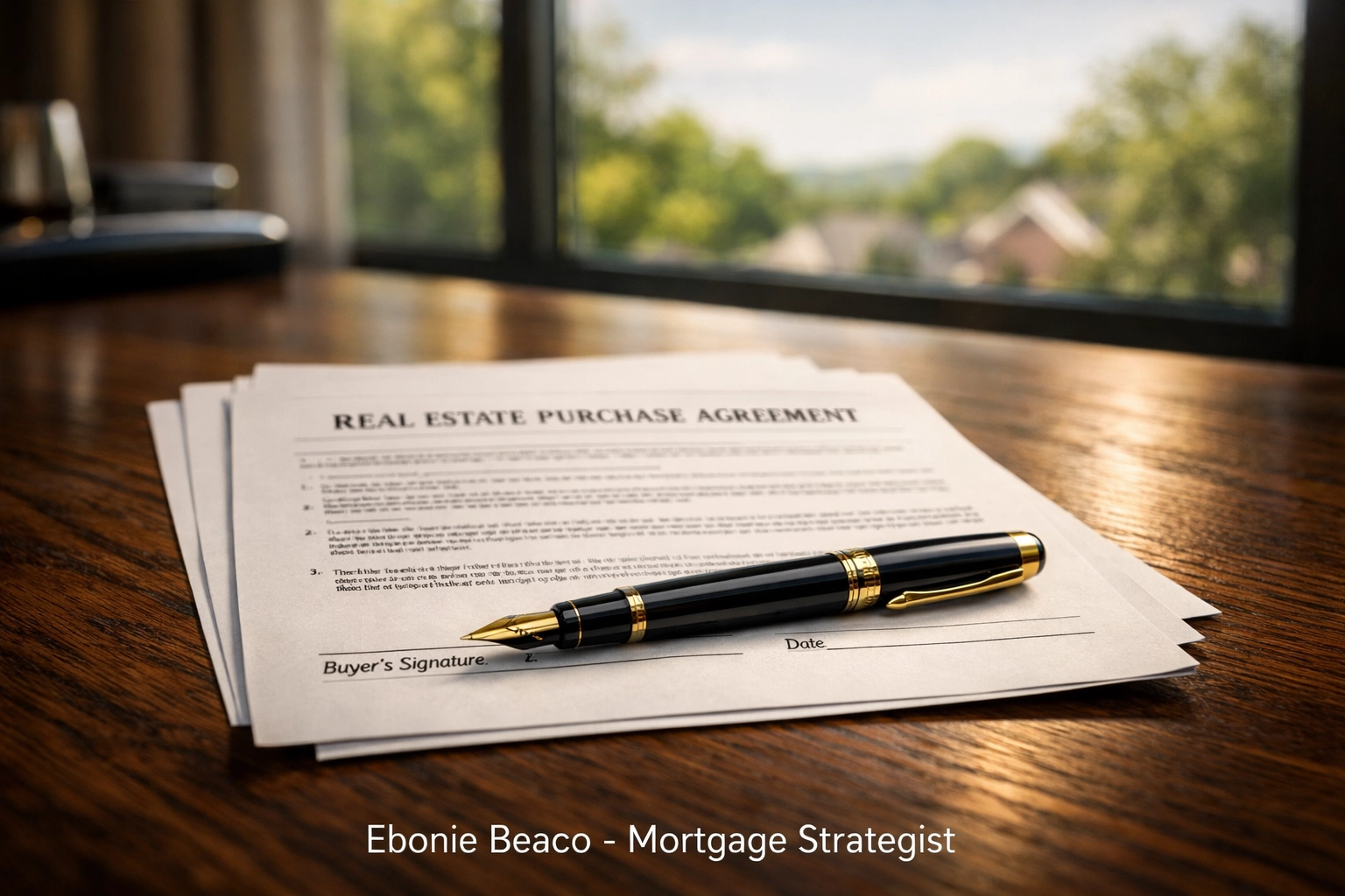 Arkansas real estate contract and pen on a desk highlighting the legal nature of wholesale property transactions.