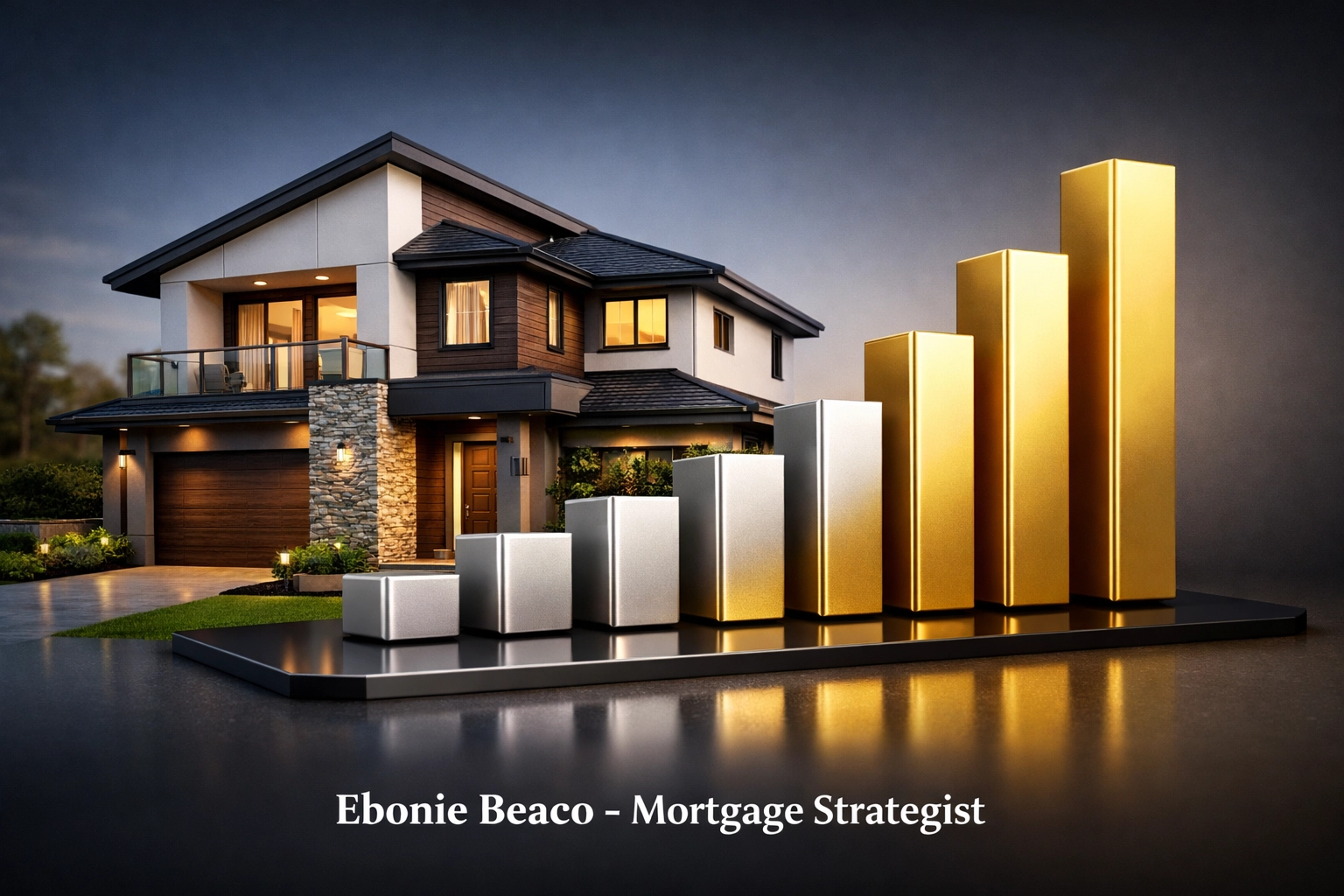 Financial analysis chart of a real estate investment property showing equity and profit growth.