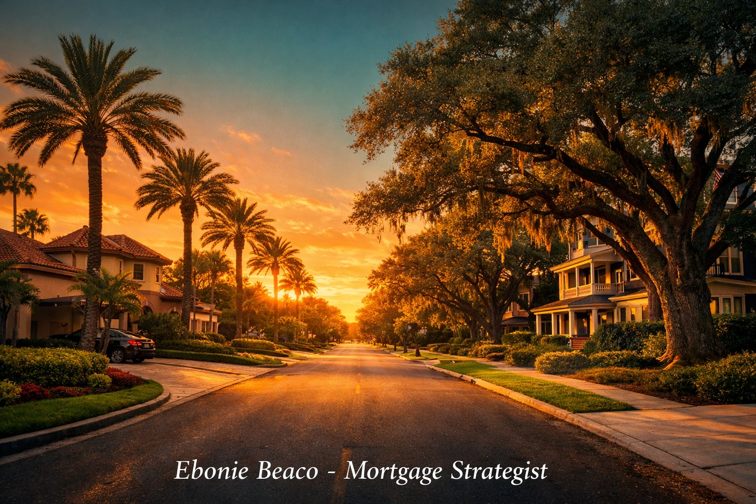 Suburban Florida and Atlanta street highlighting off-market real estate investing opportunities.