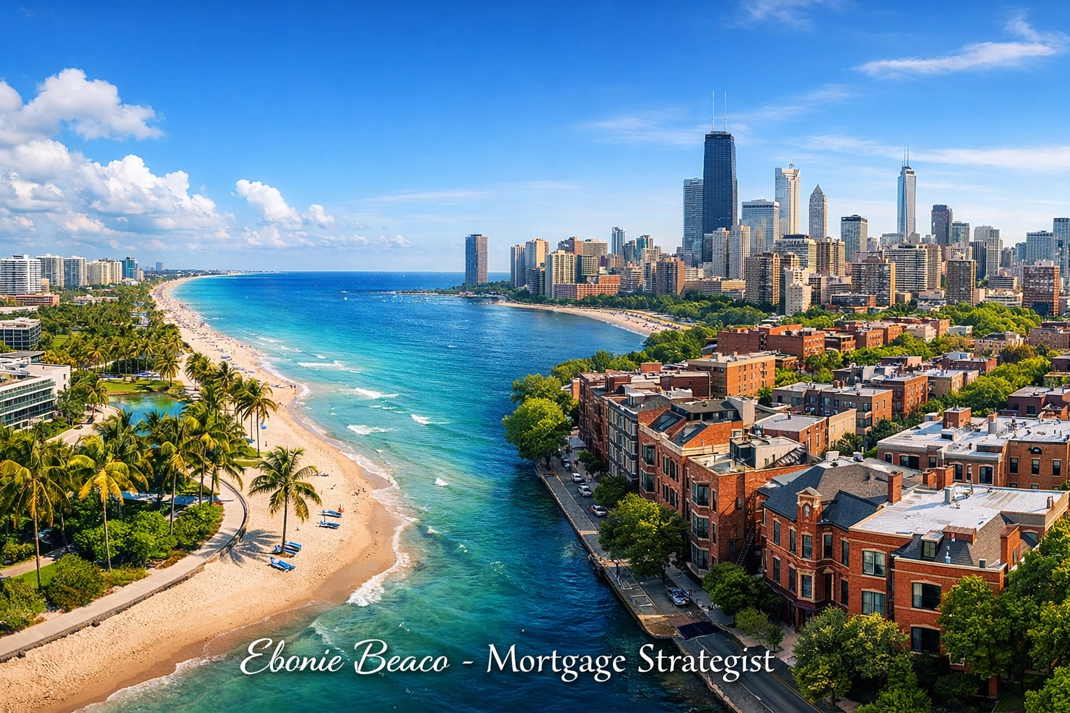 Aerial view of Florida and Chicago landscapes representing regional real estate investment opportunities.