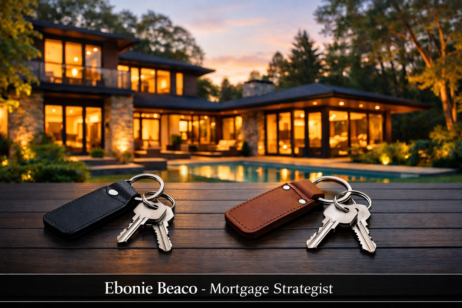Two sets of house keys on a table representing the two stages of an Atlanta real estate double closing.