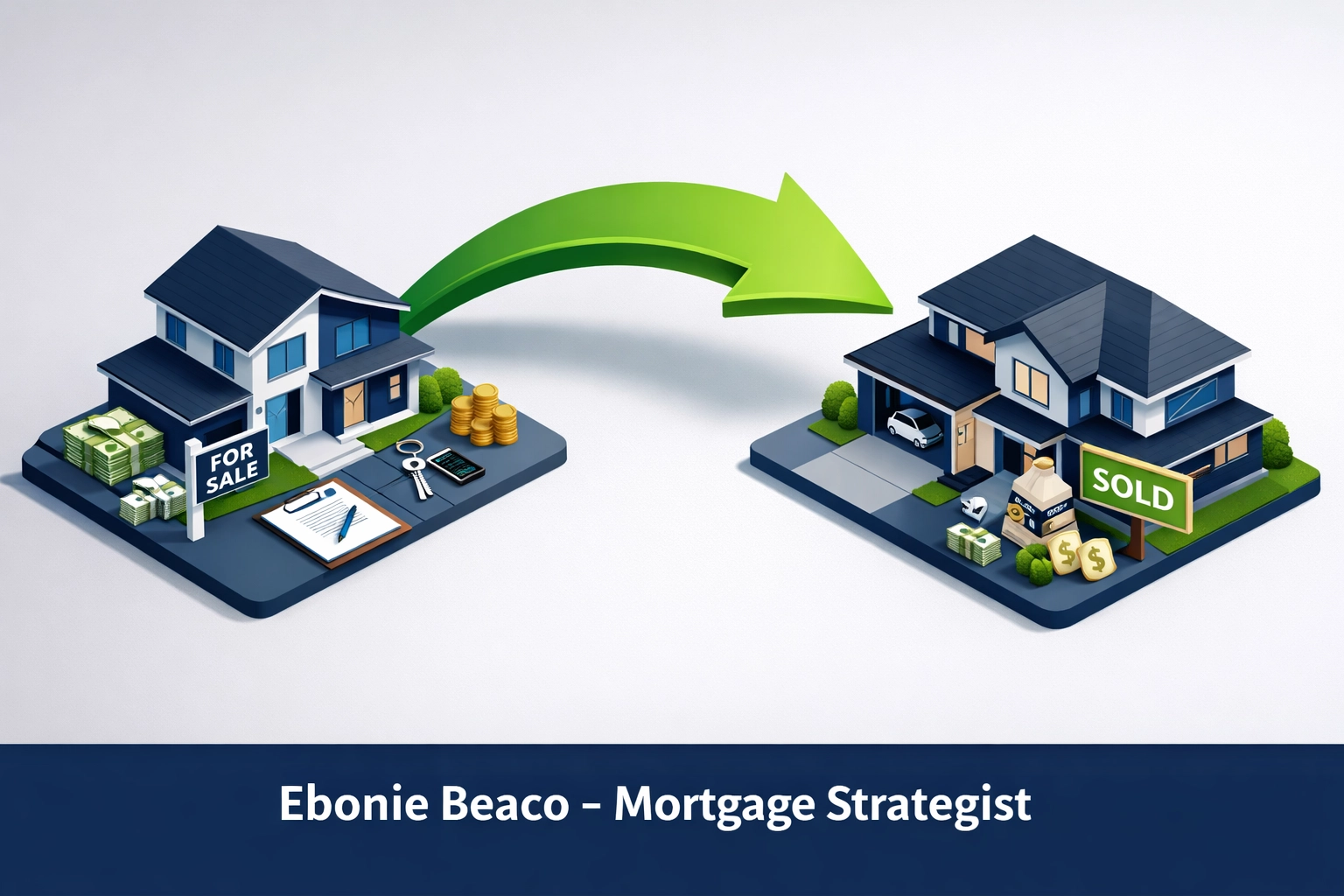 Diagram showing the flow of an A-B and B-C double closing deal for real estate investors in Atlanta.