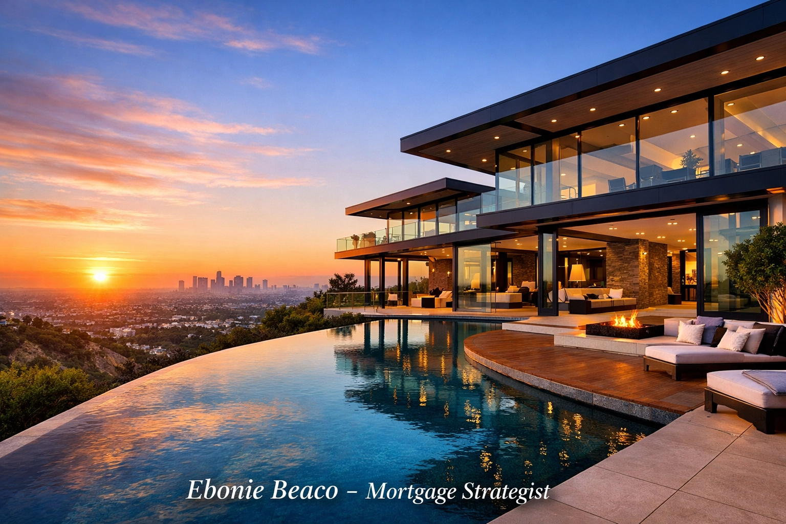 Modern luxury mansion in Hollywood Hills representing California Jumbo Loan opportunities.