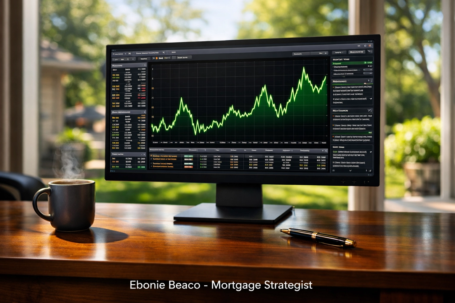 Graph on a computer screen showing interest rate volatility for a Michigan HELOC lender loan.