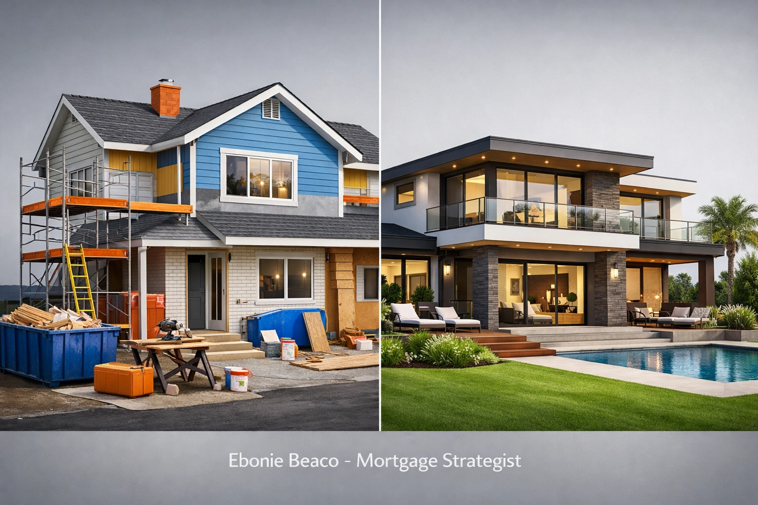 Comparison of fix and flip renovation project versus a finished DSCR rental property investment in Georgia.