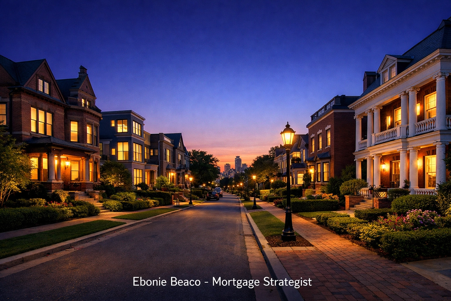 Upscale residential street in Chicago showing high-value homes eligible for home equity lines of credit and renovations.