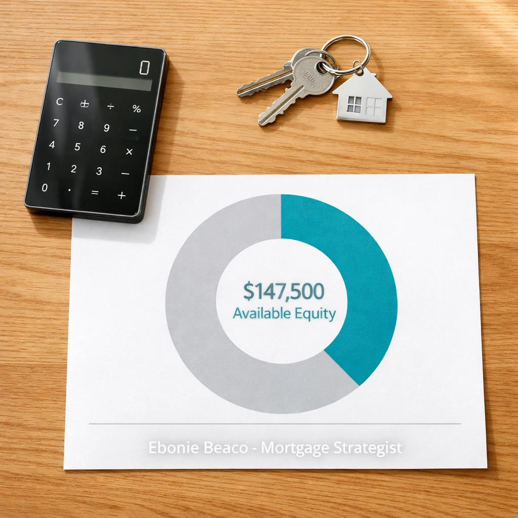 Home equity calculation showing available credit for an Atlanta homeowner using a HELOC.