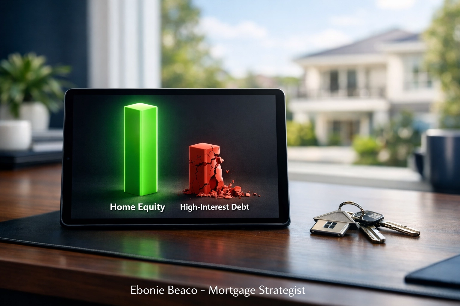 Infographic comparing home equity and debt for Missouri and Alabama HELOC lender consolidation strategies.