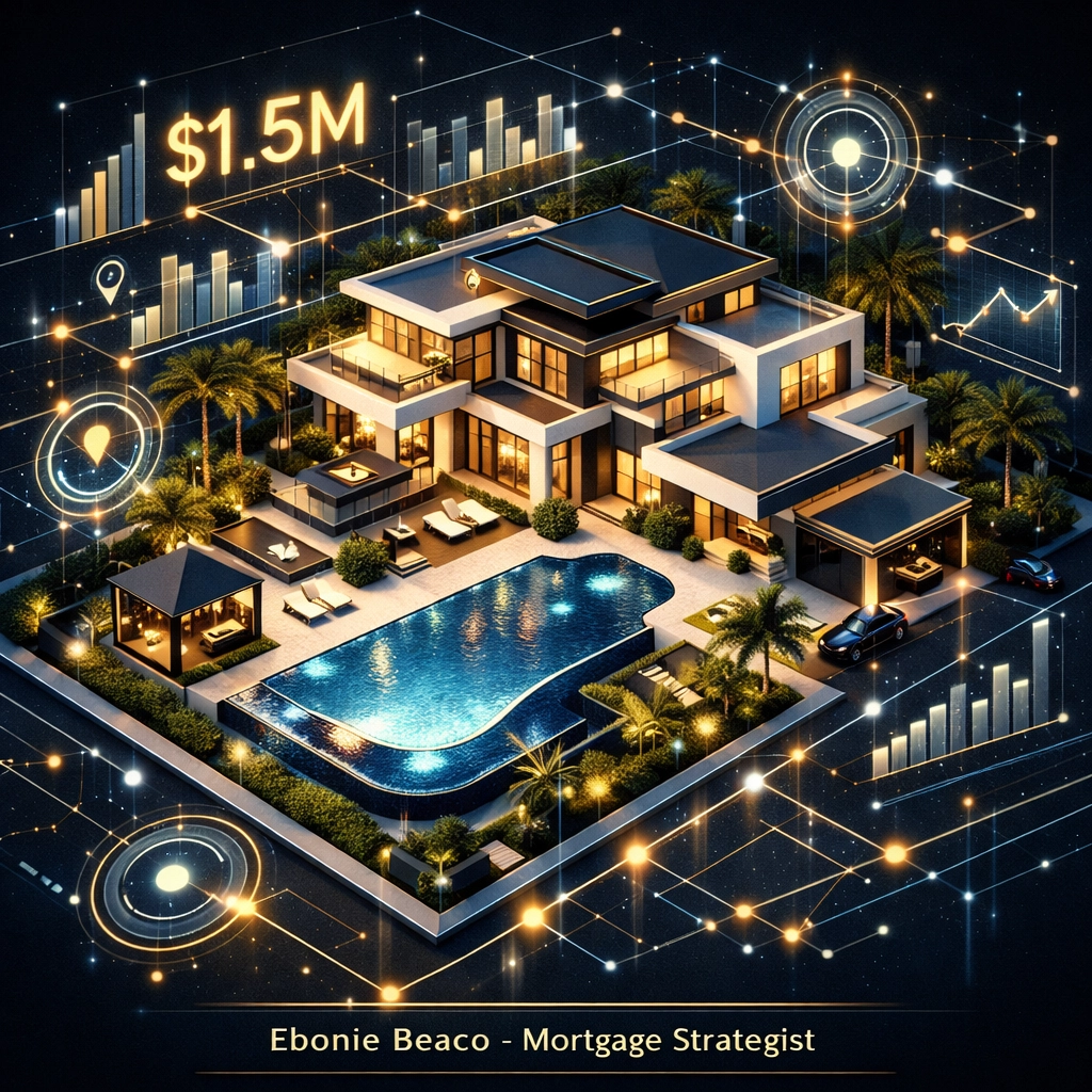 Digital analysis of a $1.5 million luxury estate for high-balance mortgage financing scenarios.