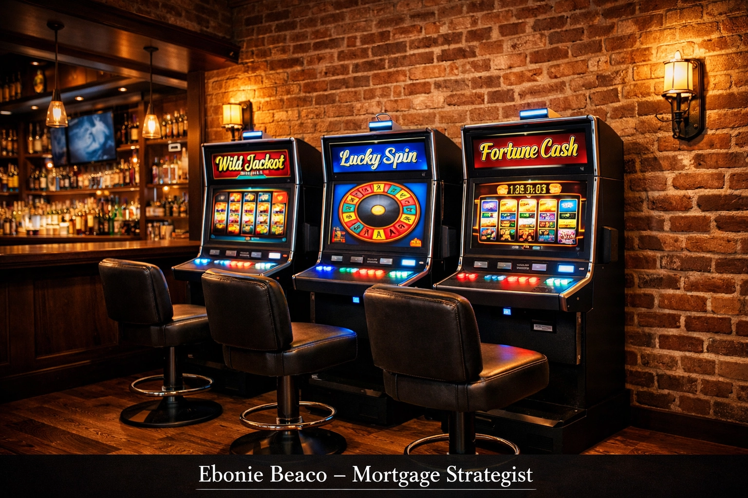 Modern Chicago tavern interior featuring video gaming terminals for supplemental business revenue.