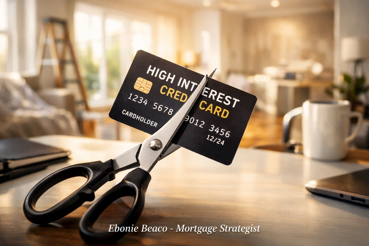Cutting a high-interest credit card to fund home renovations with a flexible HELOC line of credit.
