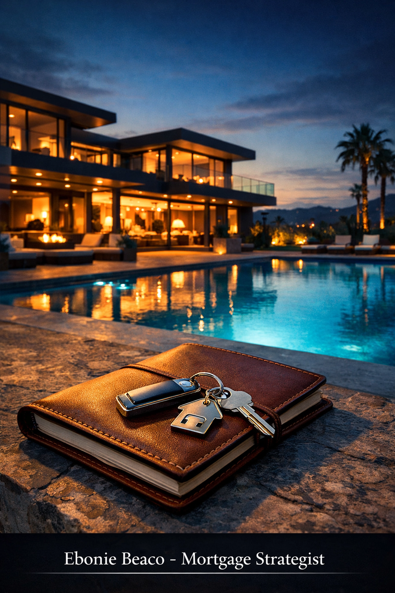 Luxury California mansion at night representing liquid reserve requirements for high-balance mortgage financing.
