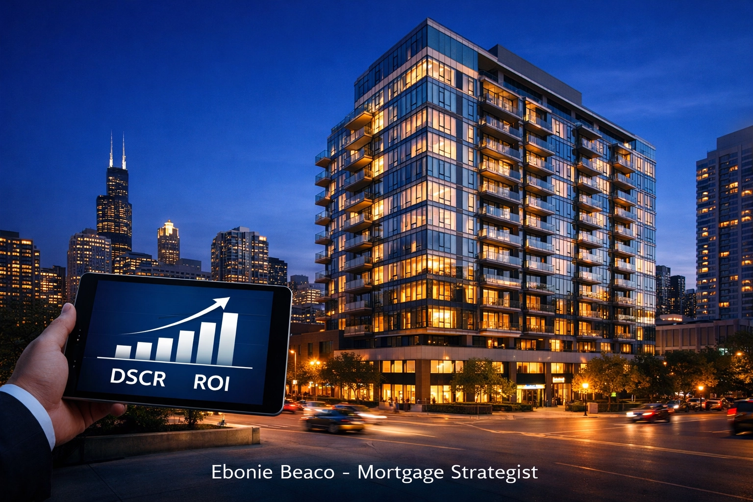 Modern multi-family apartment building showcasing DSCR and ROI growth for real estate investors.