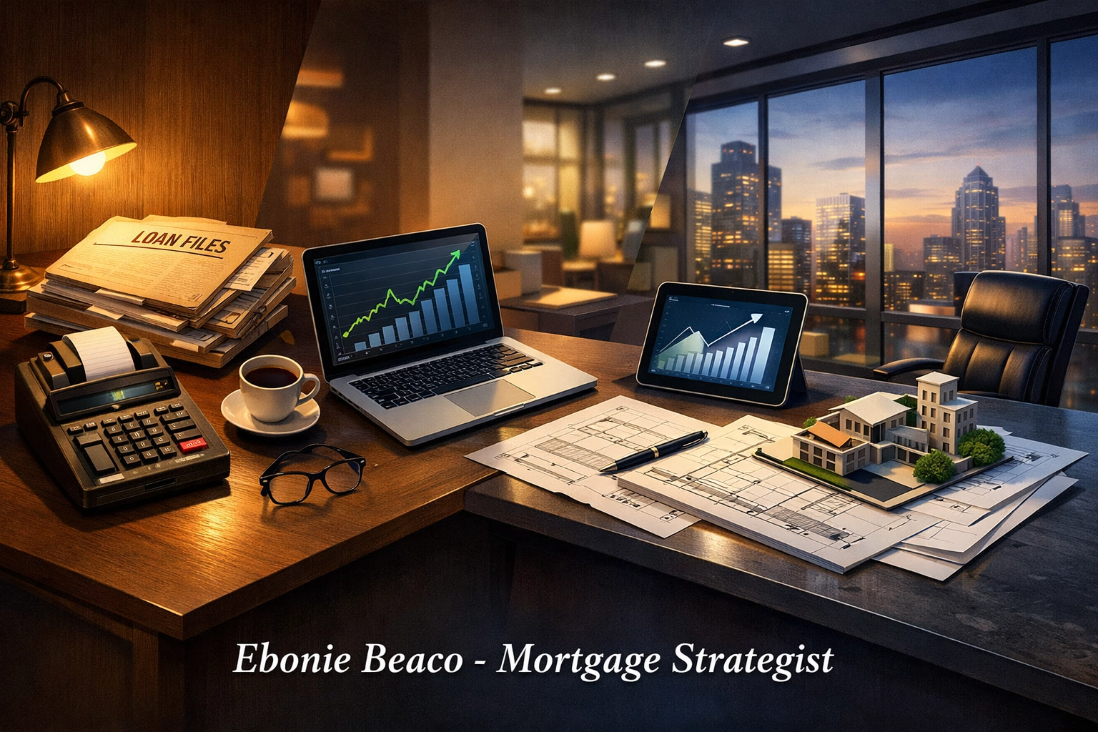 Mortgage strategist career growth from paper loan processing to modern real estate investment analytics.