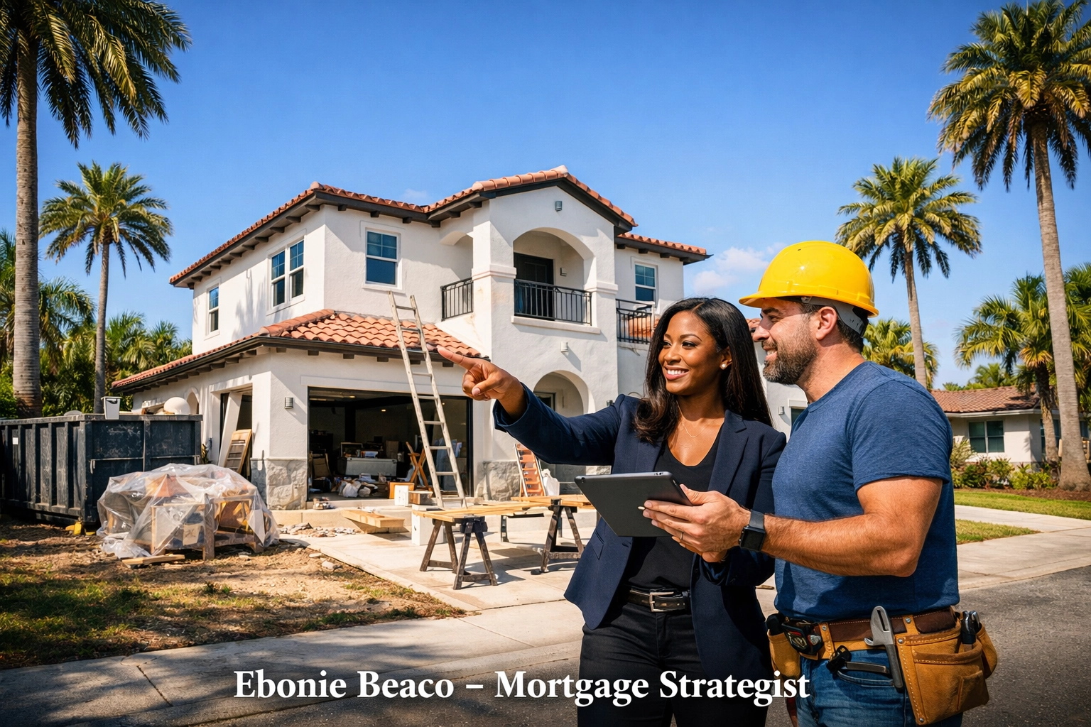 Real estate investors reviewing a Florida fix and flip property renovation project.
