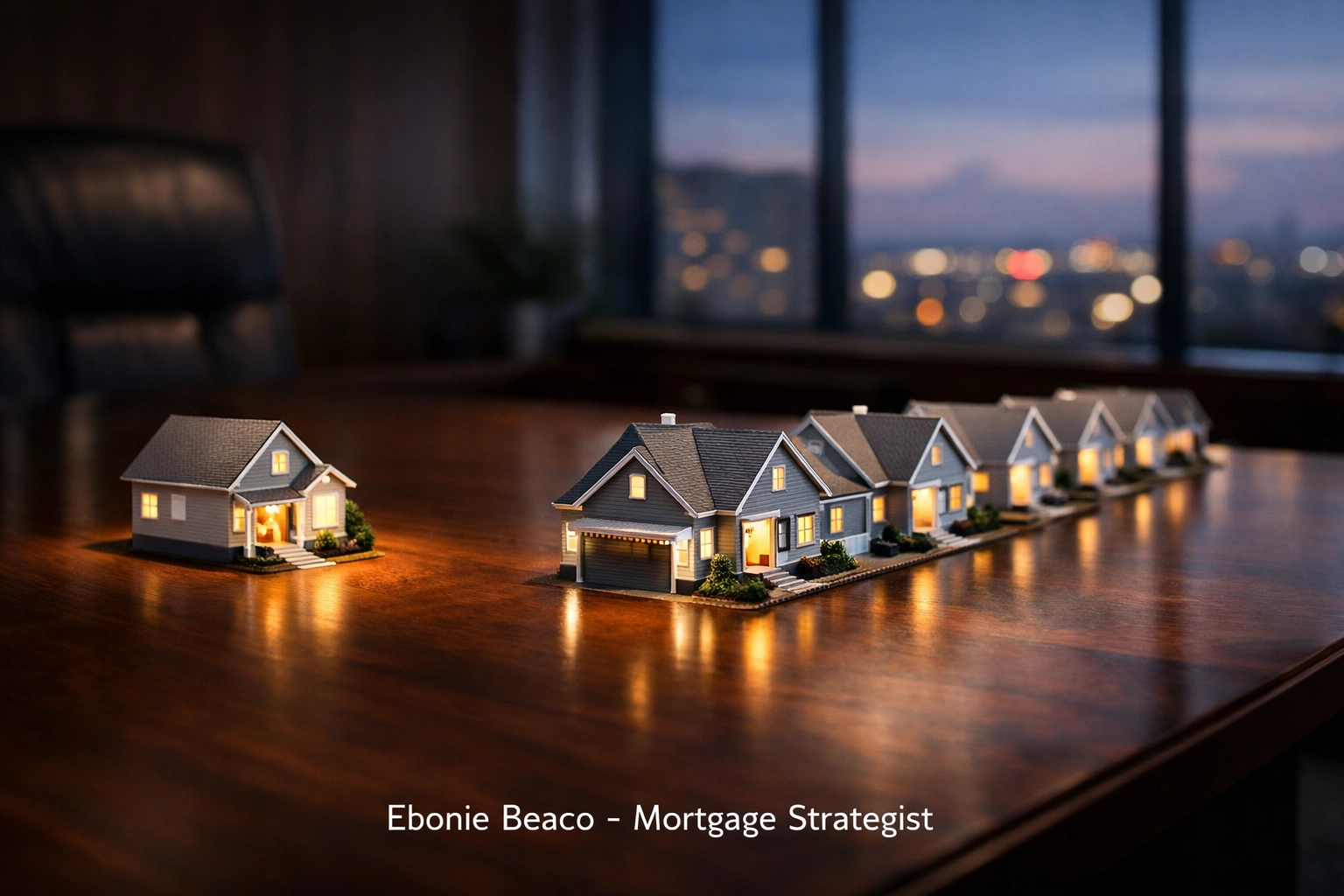 Miniature houses illustrating real estate portfolio scaling through hard money loan leverage.