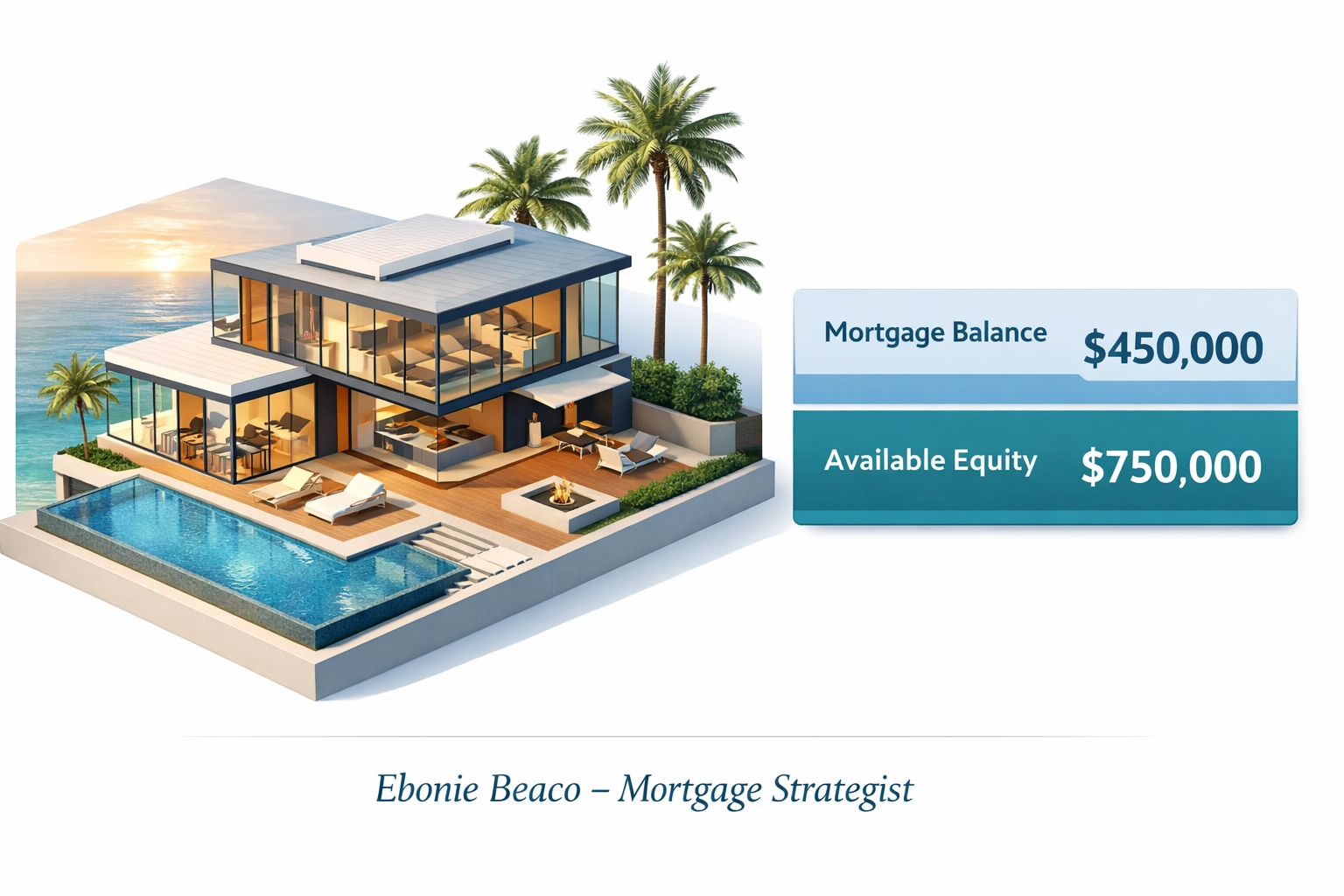 Infographic showing California home equity versus mortgage balance to calculate a HELOC limit.