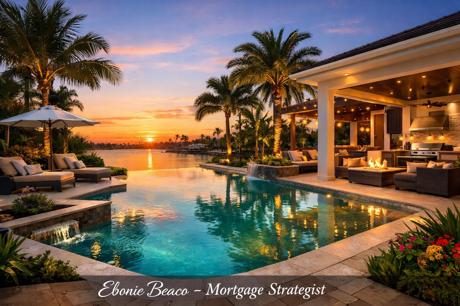 A luxury Florida backyard renovation and pool project funded by home equity for property upgrades.