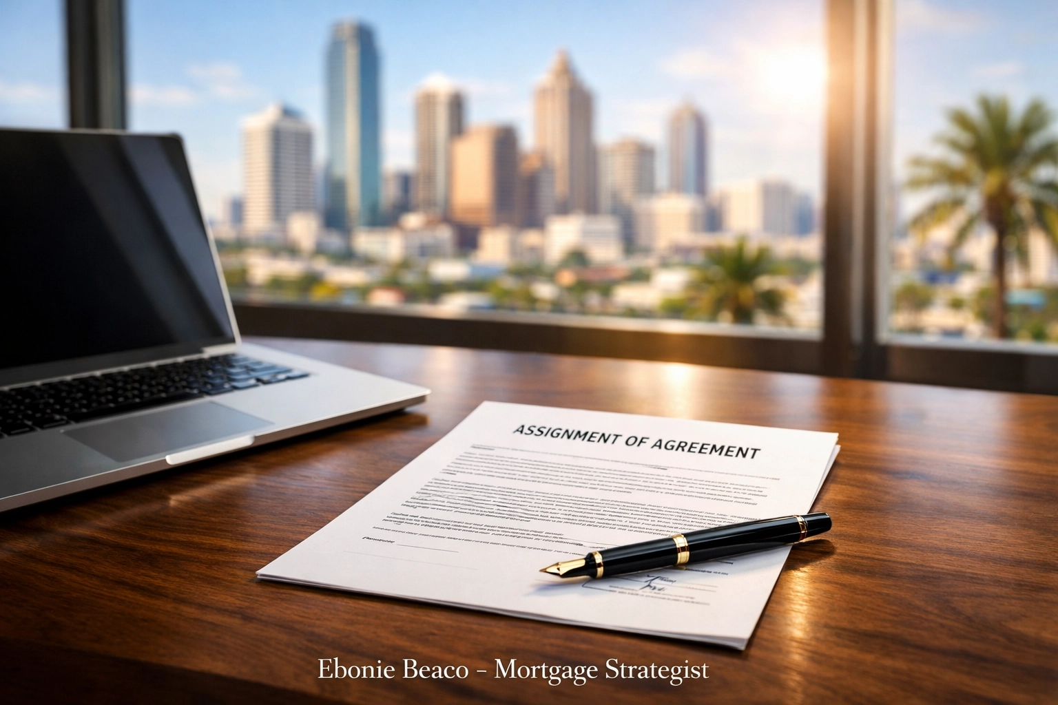 Real estate wholesale assignment of contract for a smooth closing process in a professional workspace.