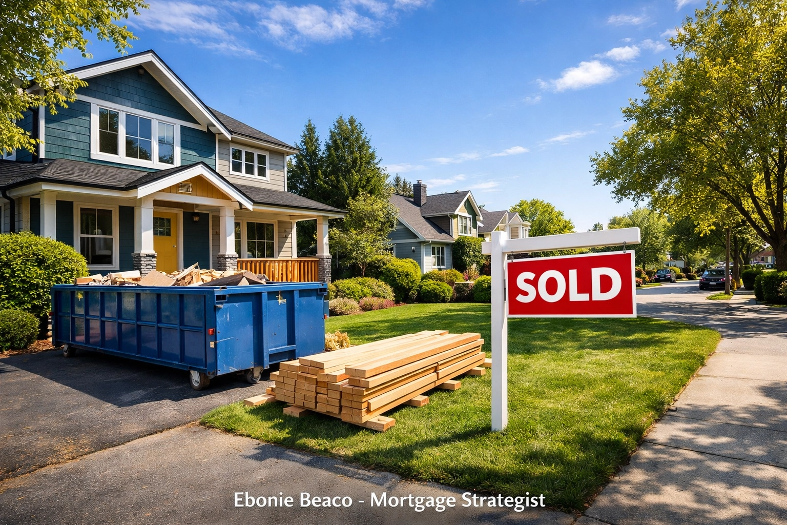 A home under renovation with a sold sign, illustrating successful Florida fix and flip loans.