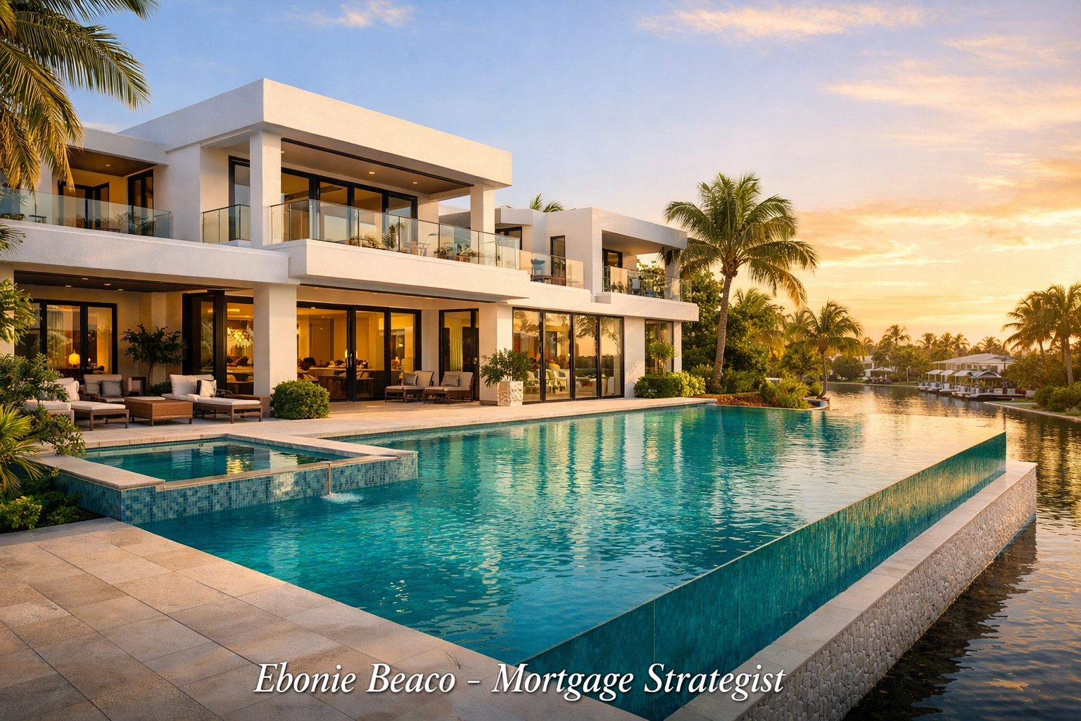 Modern Florida luxury home with a pool, representing home equity for a Florida HELOC.