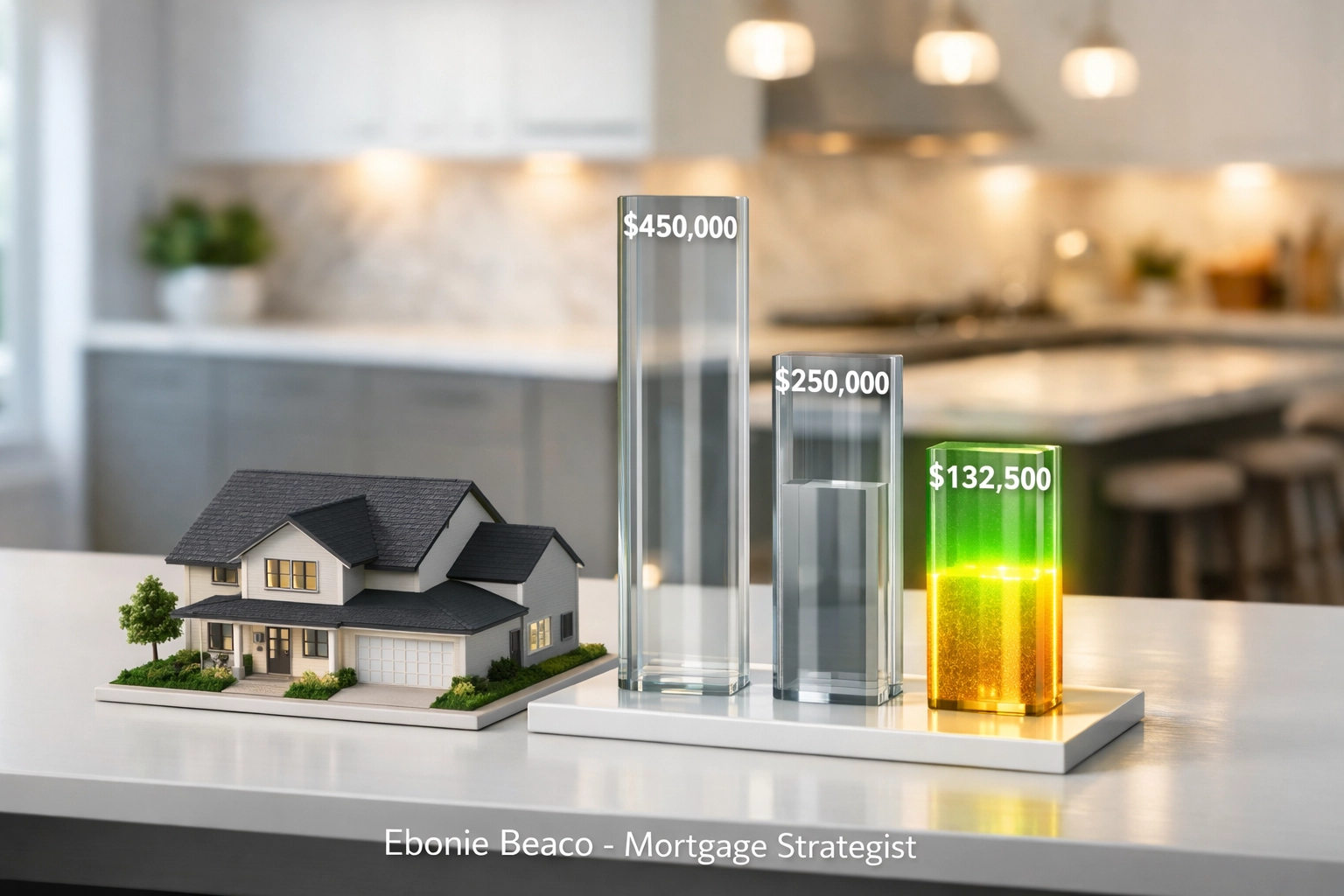 Chart illustrating how a HELOC converts home equity into funds for a dream kitchen renovation.