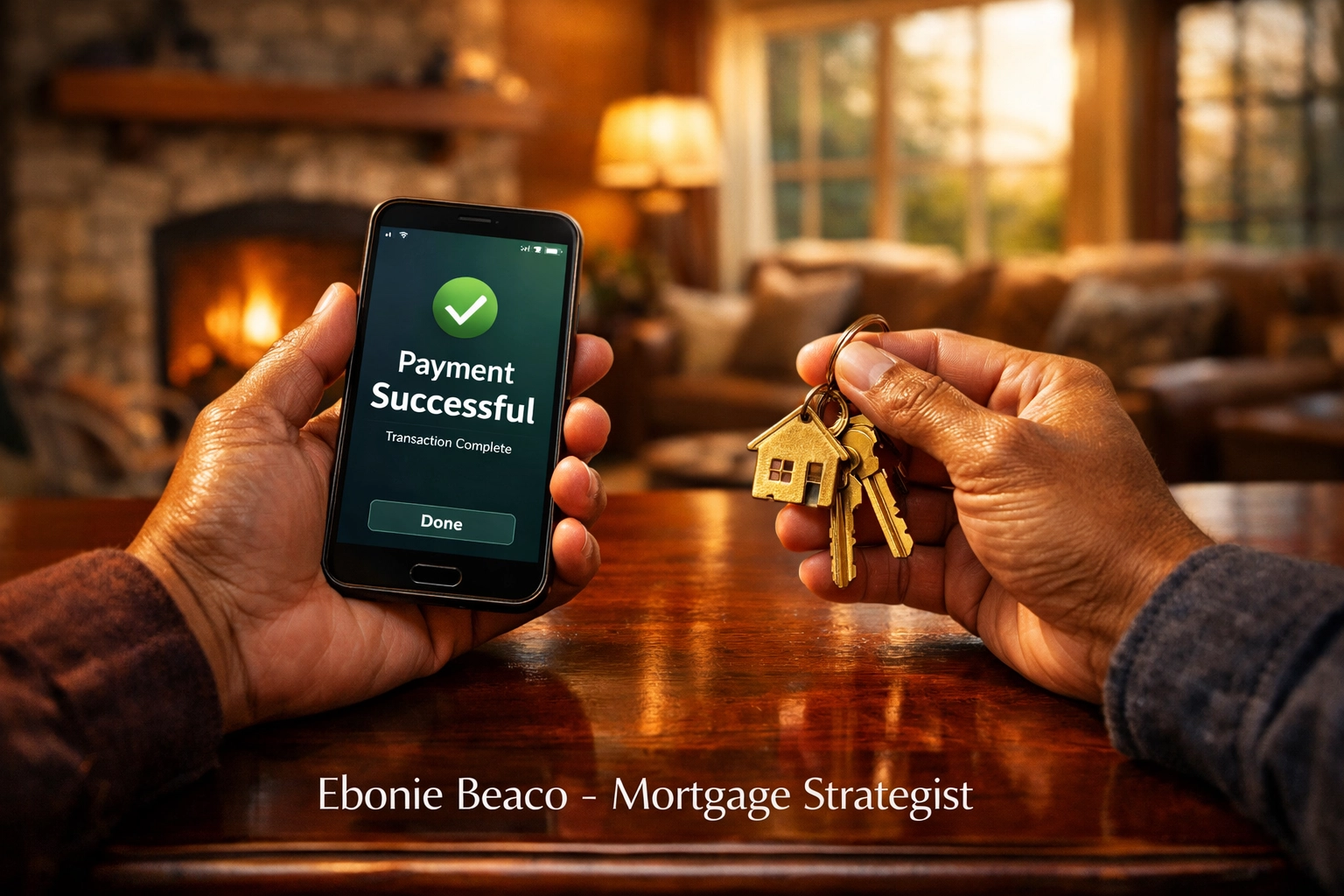 Homeowner holding keys after paying down their HELOC balance to accelerate debt elimination.