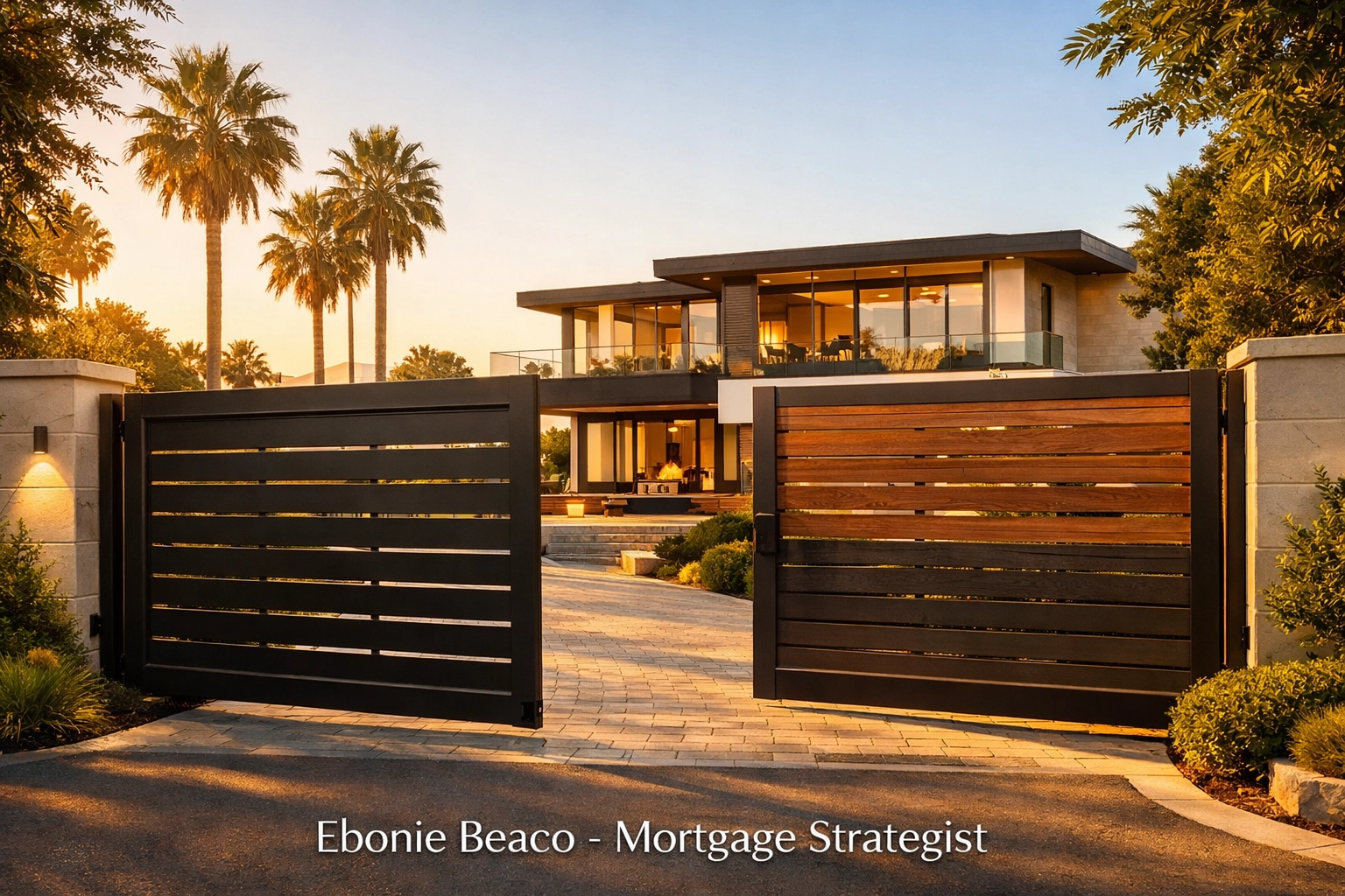 Modern California home behind a private gate representing an exclusive off-market real estate listing.