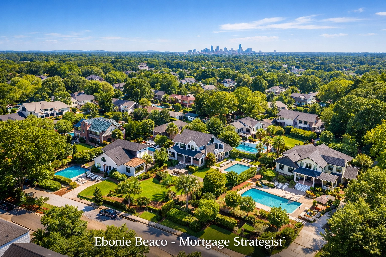Aerial view of a suburban neighborhood in Florida and Atlanta showing real estate investment potential.