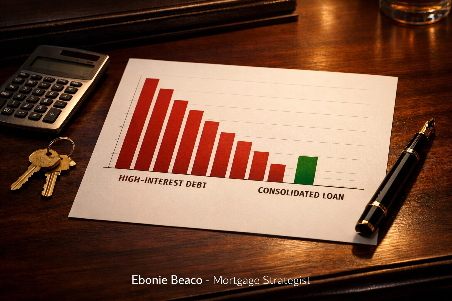 Financial chart showing high-interest debt consolidation using a HELOC from an Alabama HELOC lender.