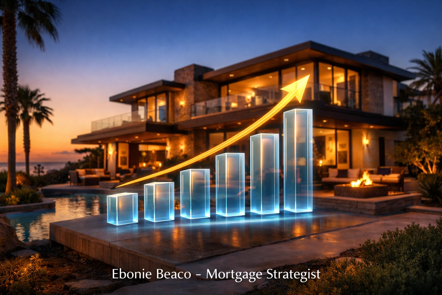 Modern California and Florida homes illustrating home equity growth for a coastal HELOC line of credit.