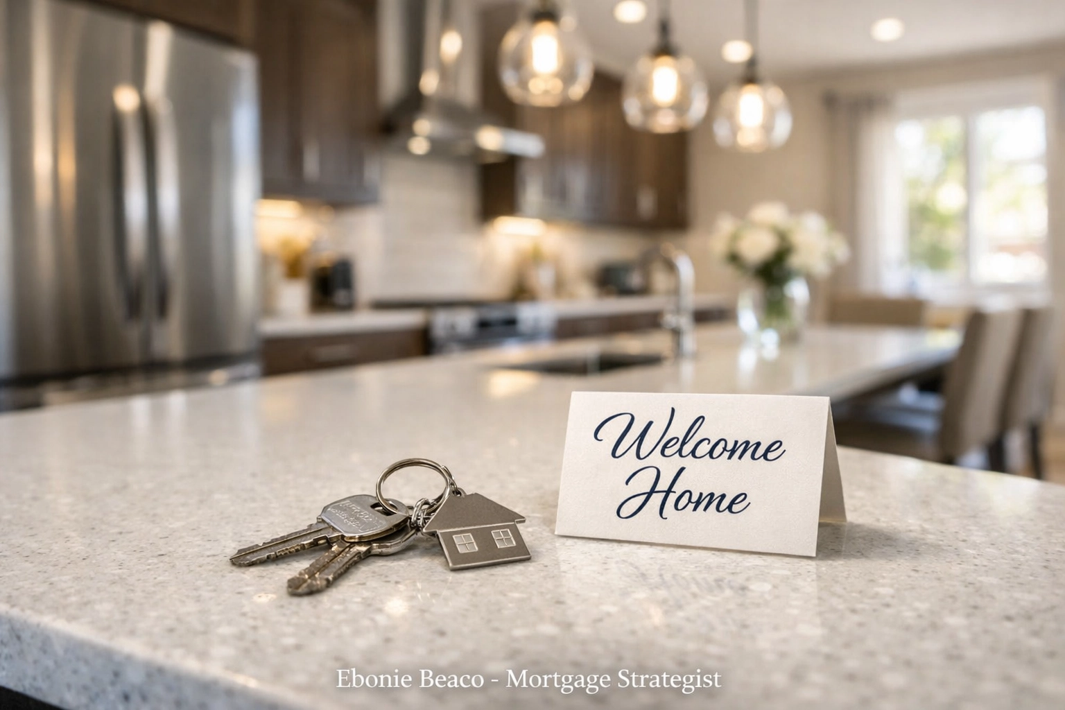 Renovated rental property kitchen with keys, ready for DSCR investor loans and BRRRR financing.