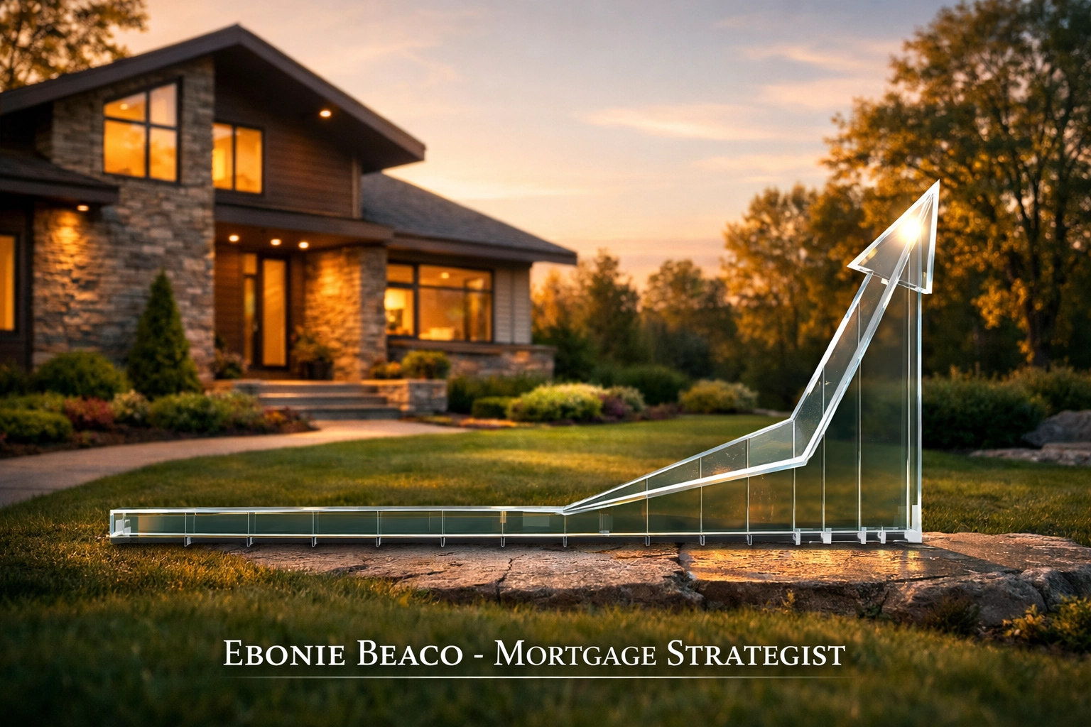 Graphic showing HELOC payment shock after the draw period in front of a Michigan suburban home.
