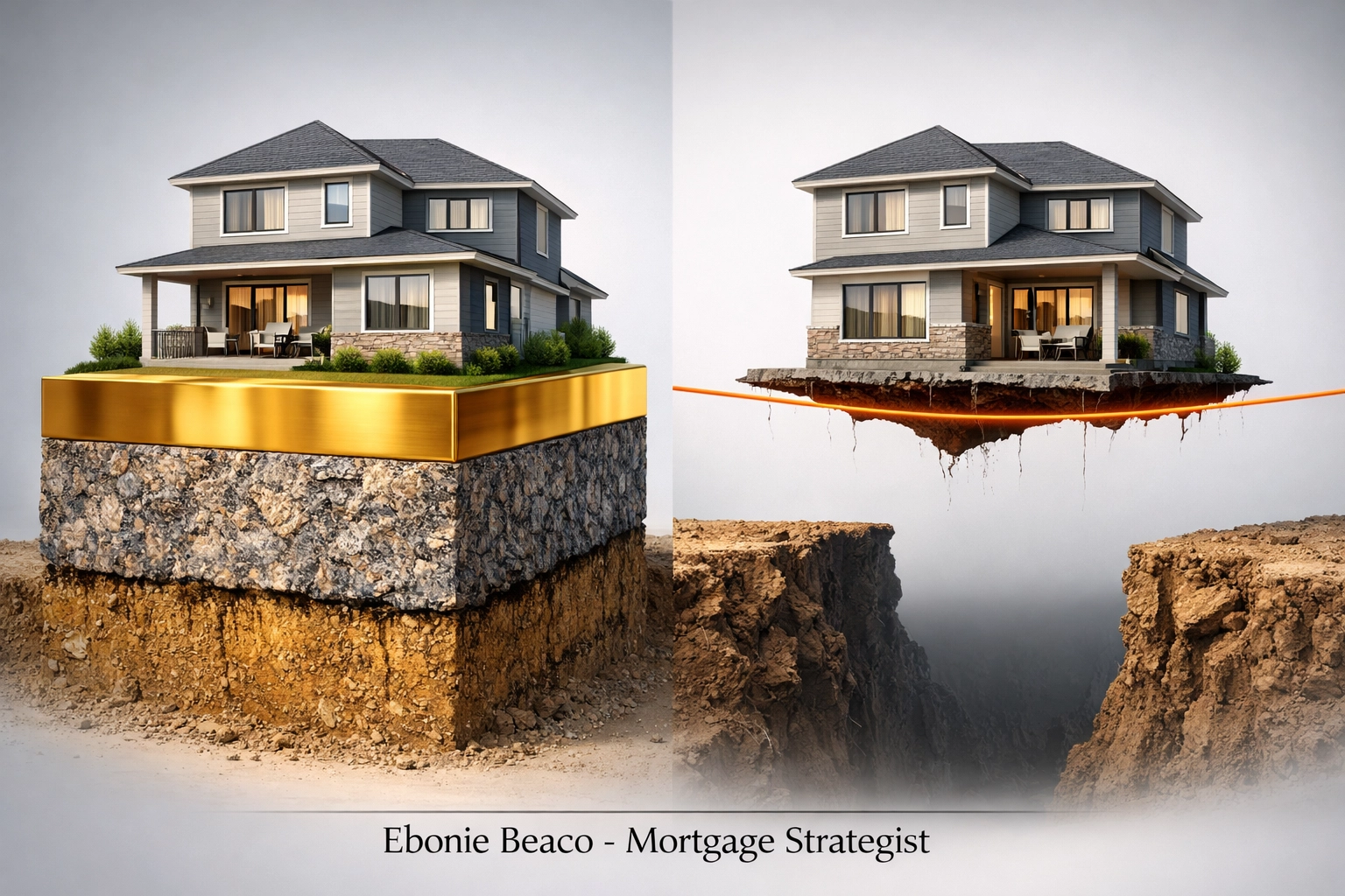 Visual comparison of safe home equity LTV vs risky loan margins from a Kentucky HELOC lender.