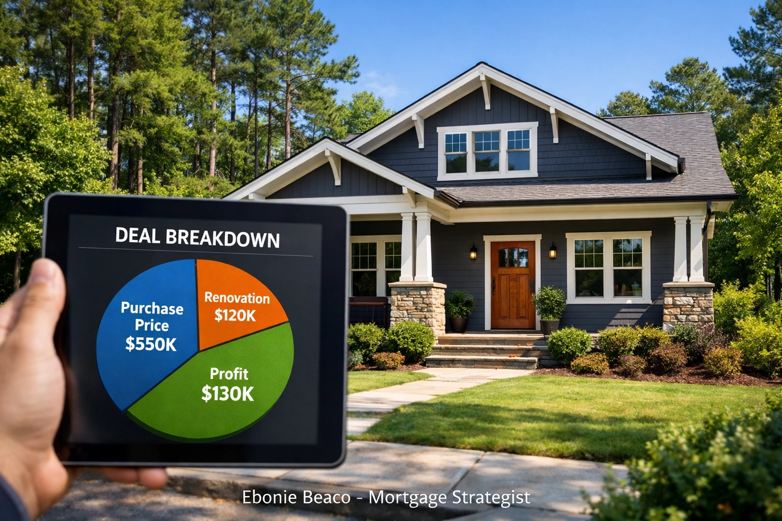 Financial breakdown of a profitable Atlanta investment property renovation project showing fix and flip loan costs.