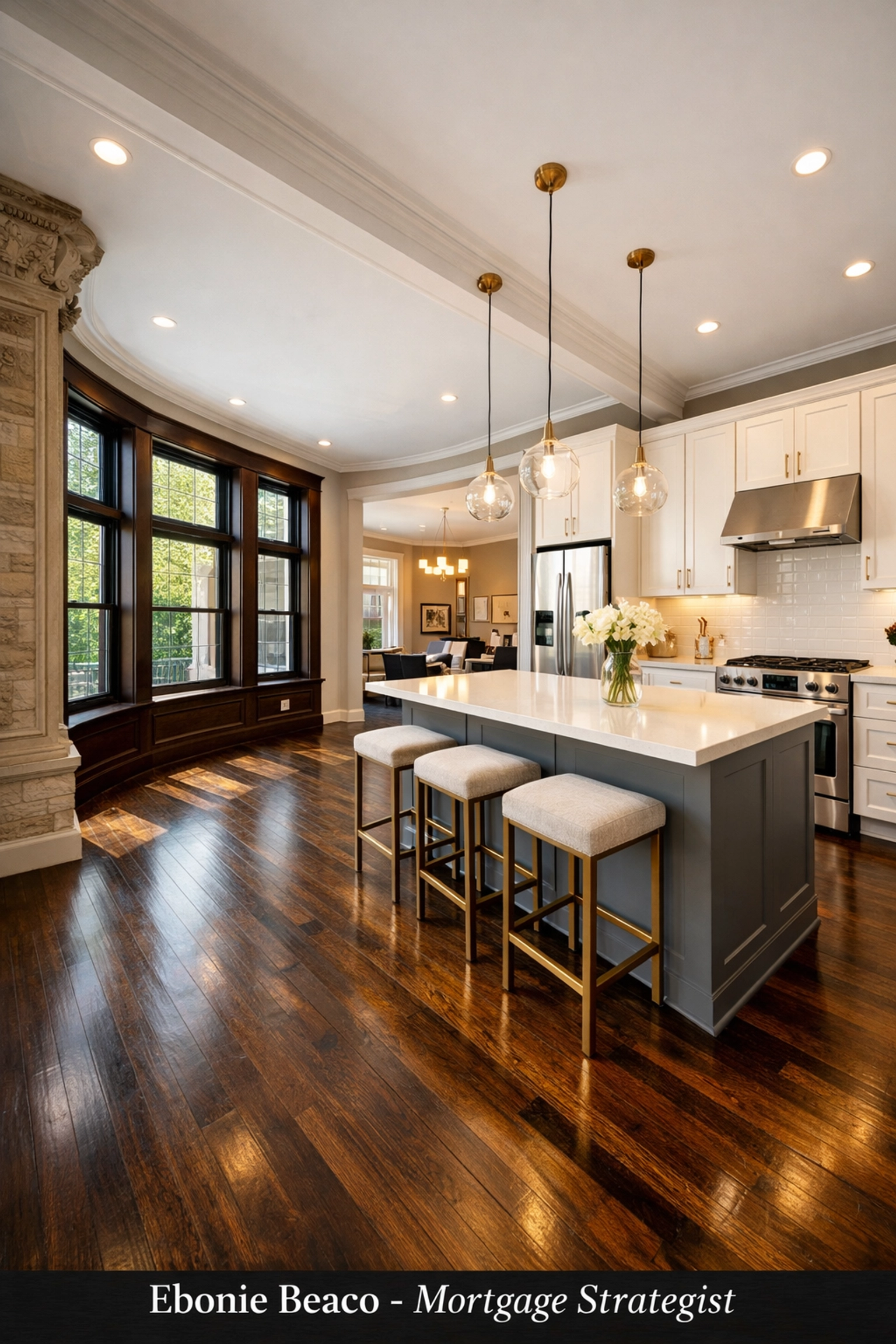 Renovated Woodlawn Greystone interior with luxury finishes, highlighting a successful rental property investment.