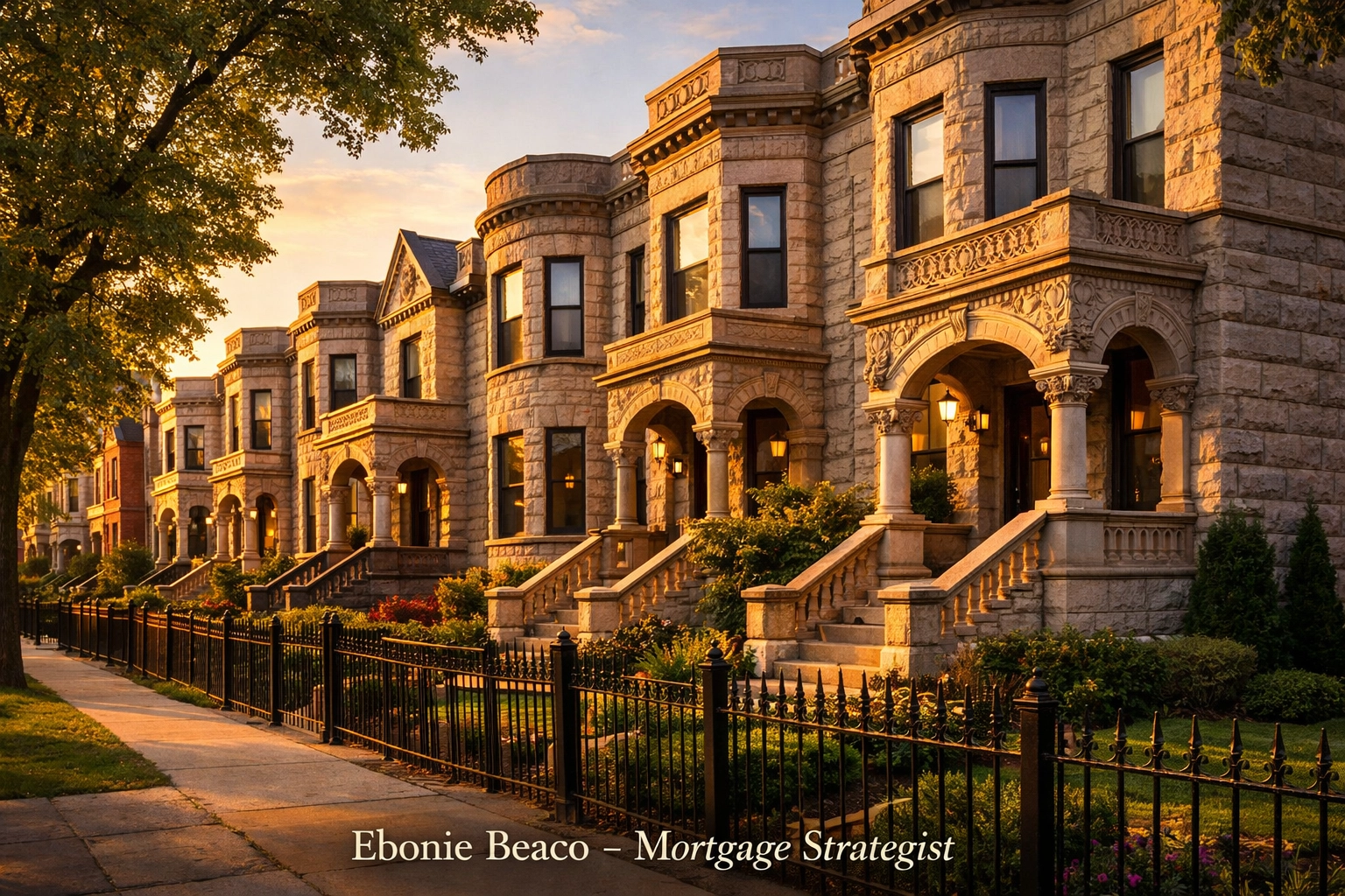 Historic Bedford limestone Greystones in Chicago South Shore restored using home equity financing strategies.
