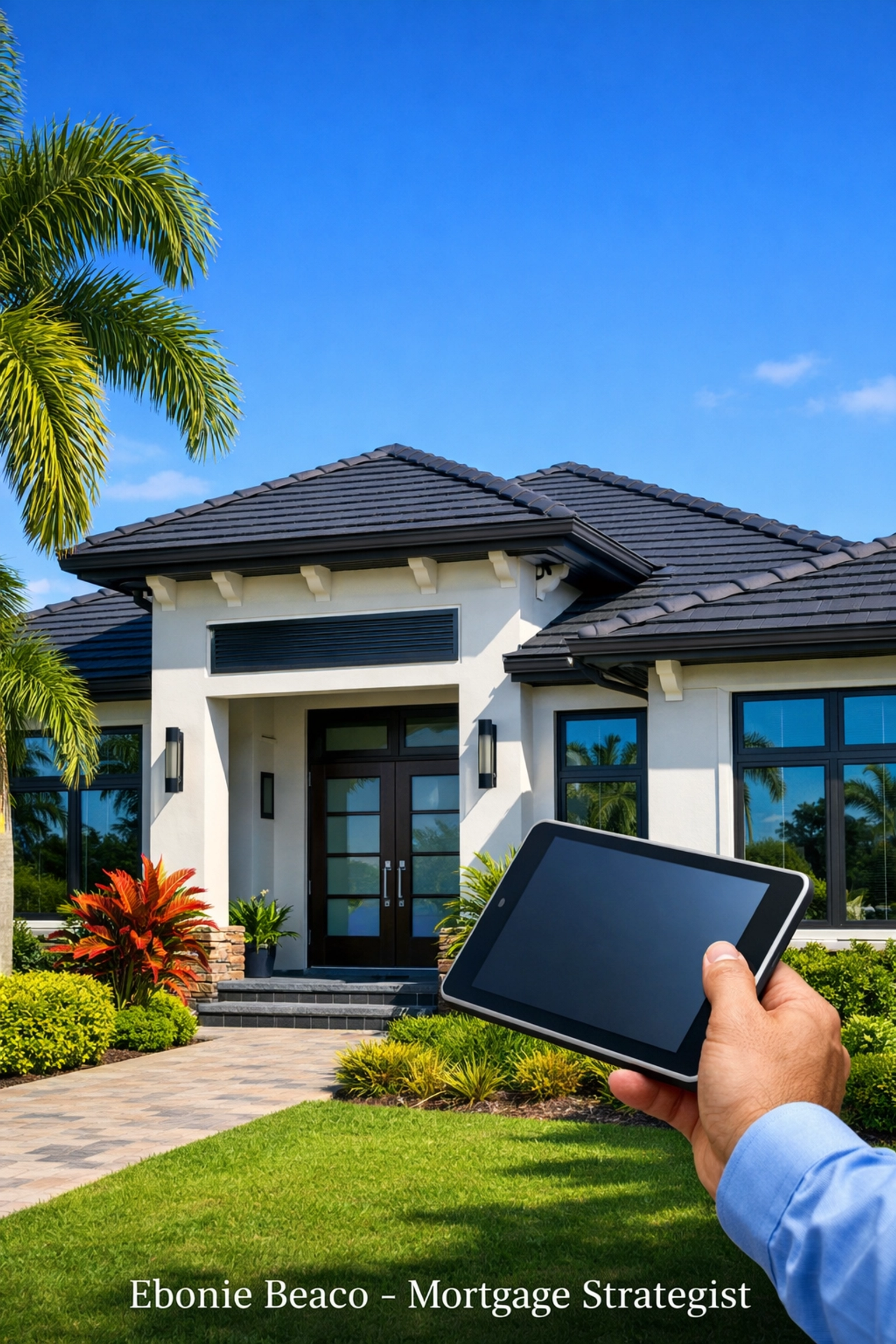 Renovated Florida house being inspected for appraisal, wind mitigation, and property insurance compliance.