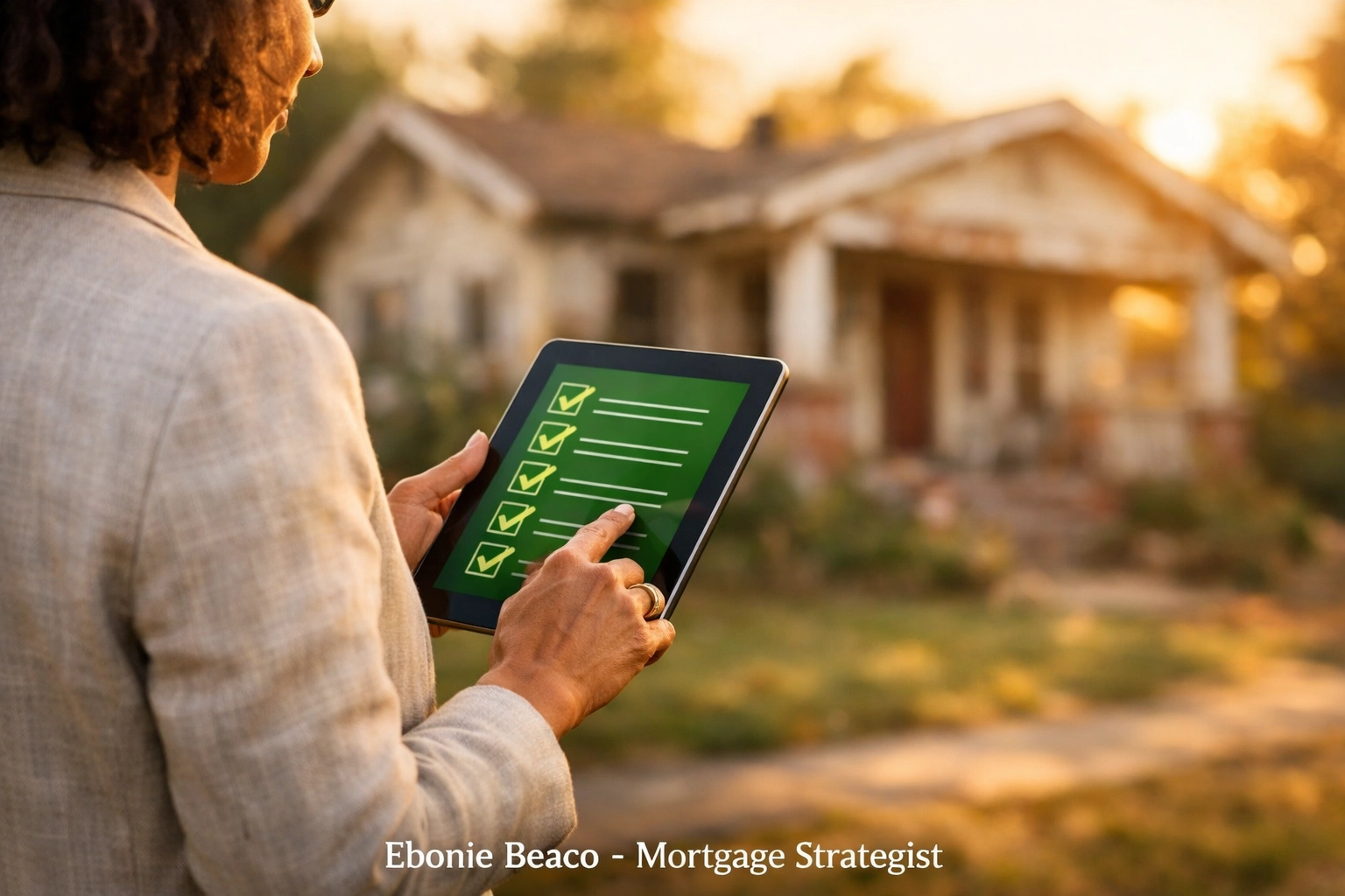 Real estate strategist reviewing a due diligence checklist for a California wholesale property investment.