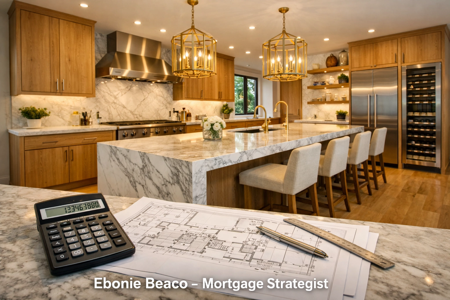 Modern luxury kitchen renovation in Atlanta illustrating home equity use for property value improvements.