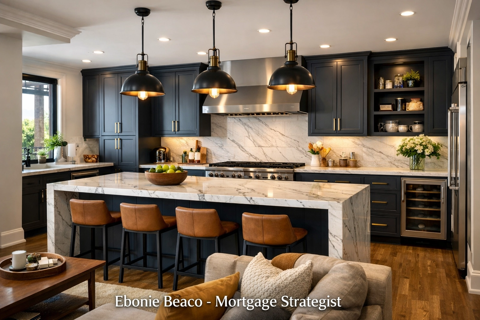 A luxury kitchen renovation illustrating how a Michigan HELOC lender helps homeowners use home equity.