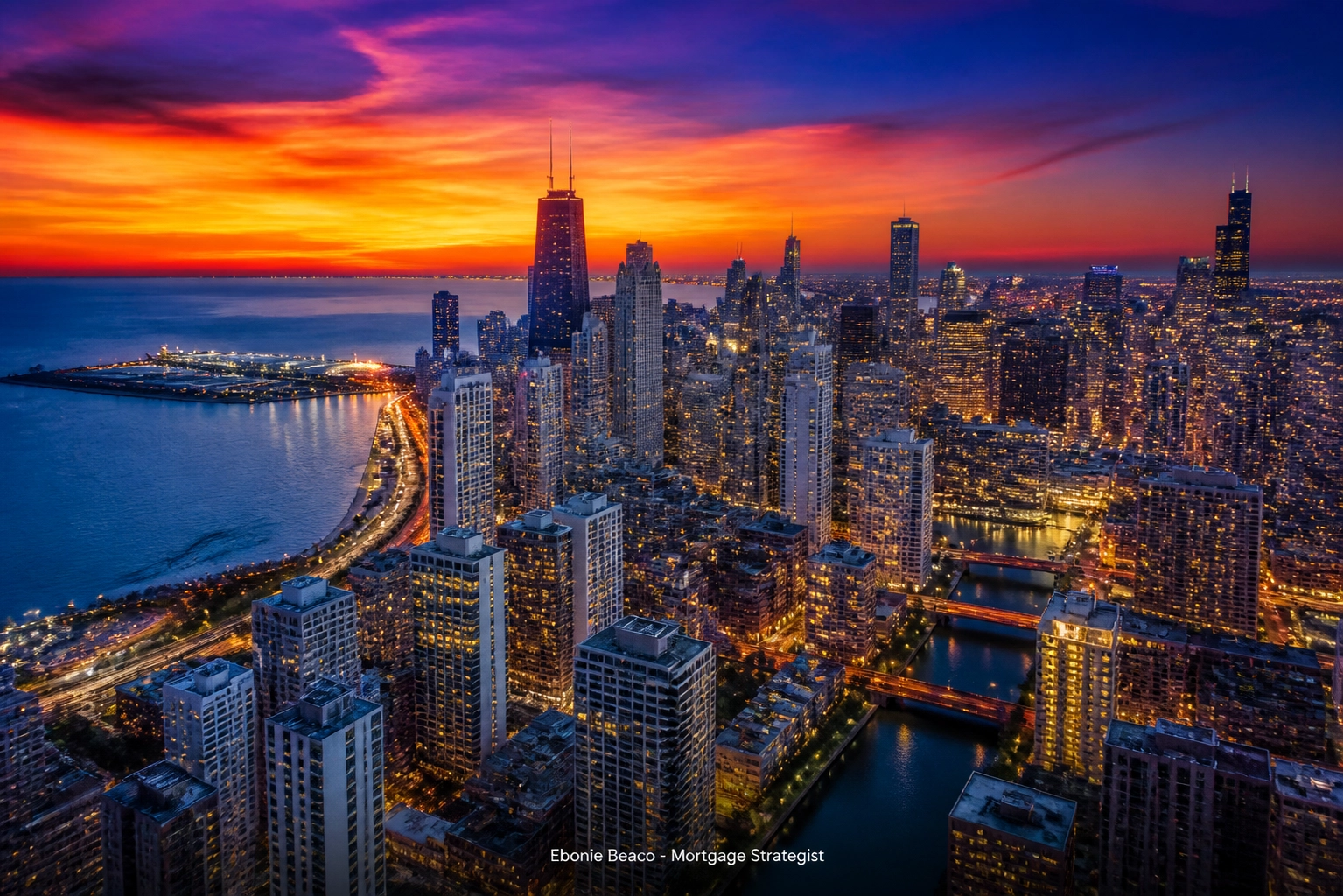 Chicago skyline at dusk showcasing the density of the rental market for real estate investors.