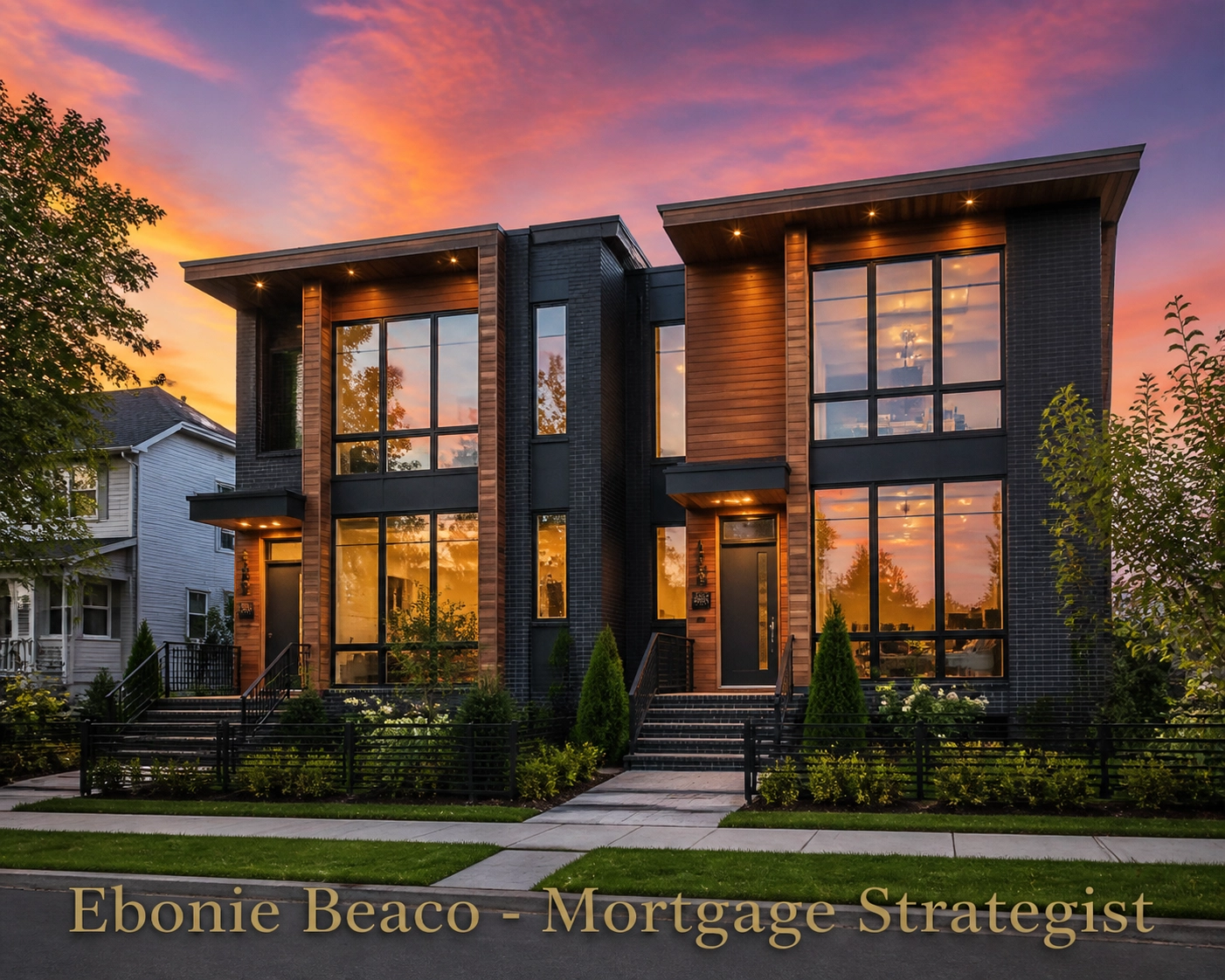 A newly completed modern duplex in Richmond, Virginia funded by a ground-up construction loan.
