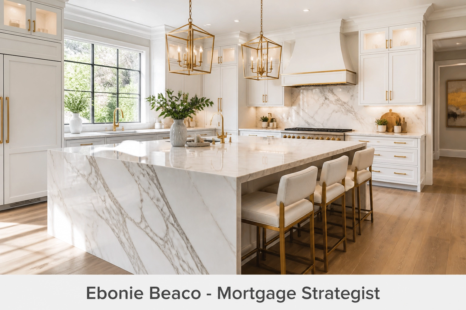 Modern luxury kitchen renovation in Indiana highlighting home value increases from equity-funded upgrades.