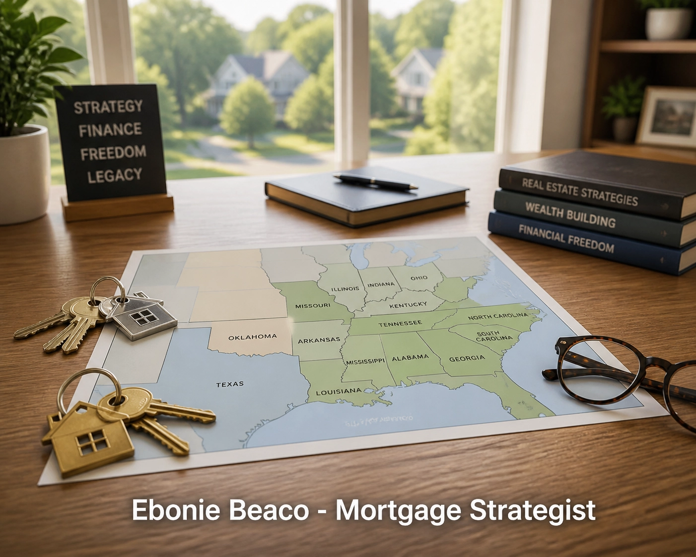 Desk with house keys and map showing how to use an Indiana HELOC for real estate investment properties.