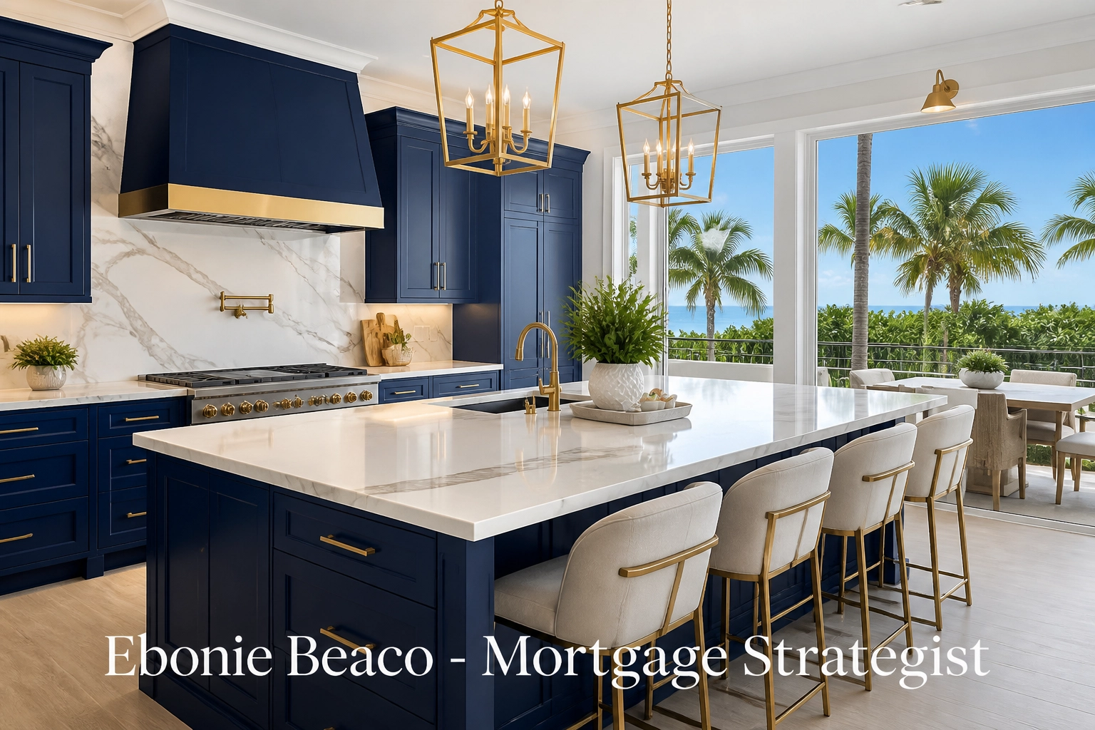 Modern kitchen renovation in a Florida home funded by a Home Equity Line of Credit.